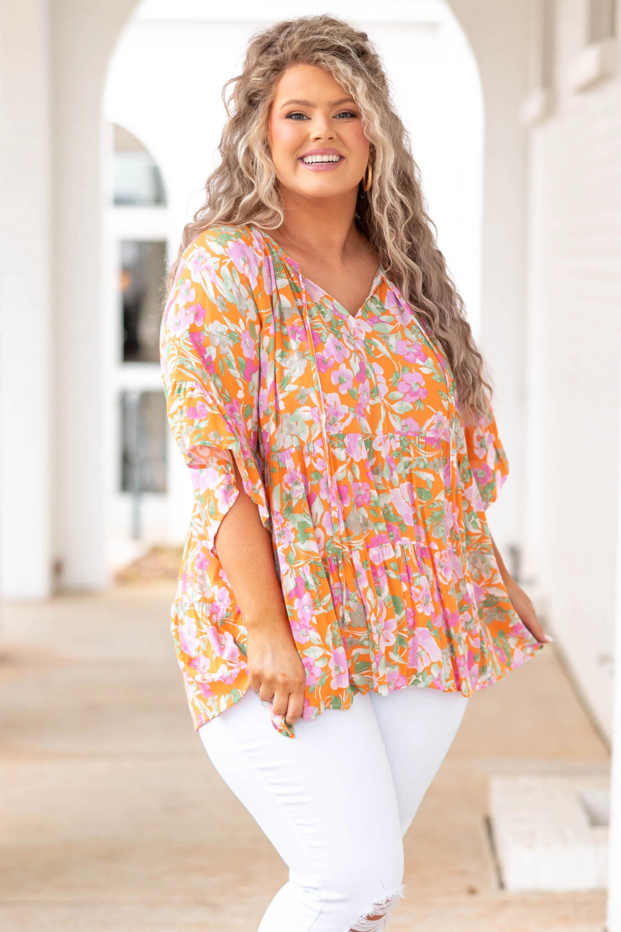 Here She Comes Top, Orange - Weilaico