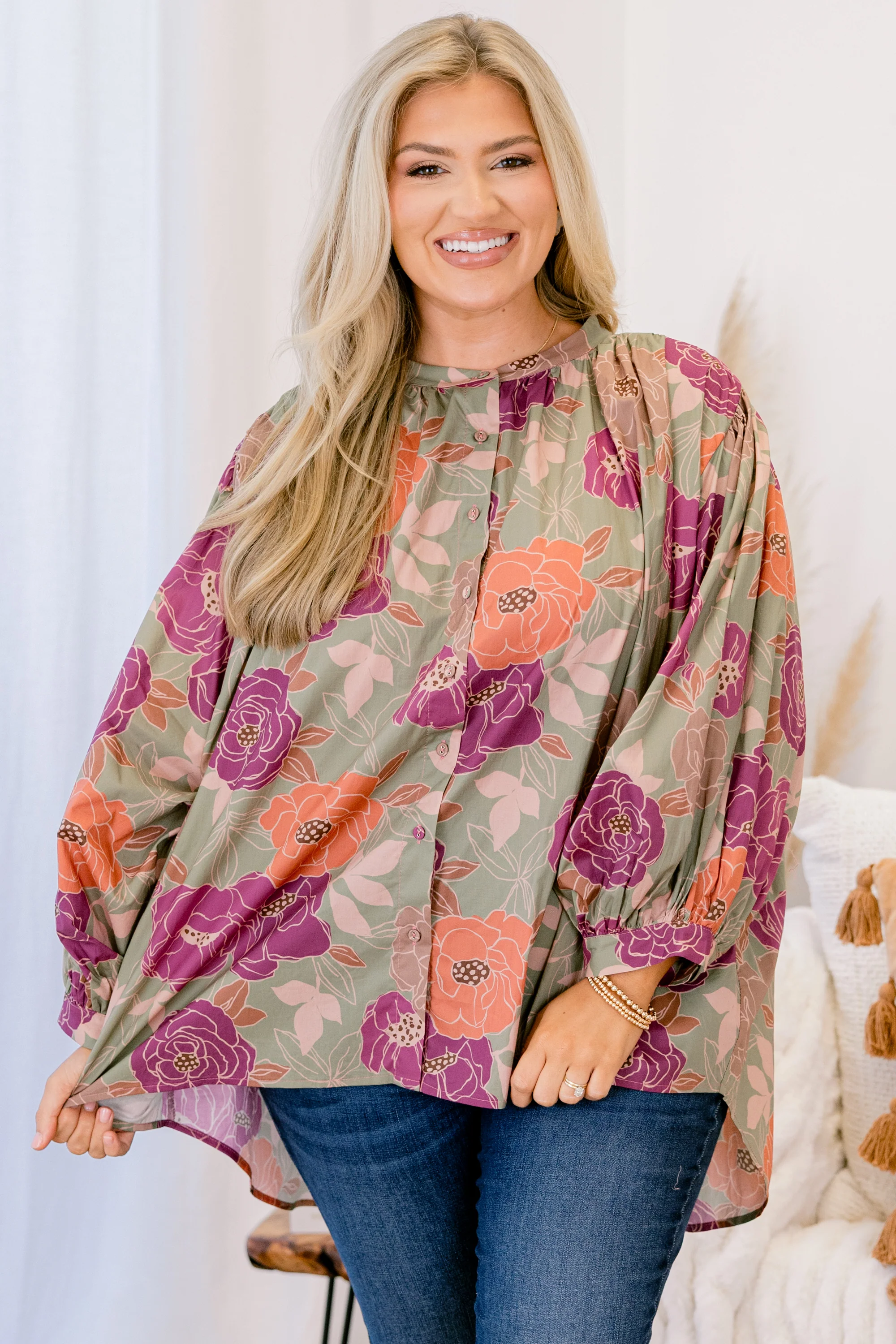 Away From It All Tunic, Pink Floral - Weilaico