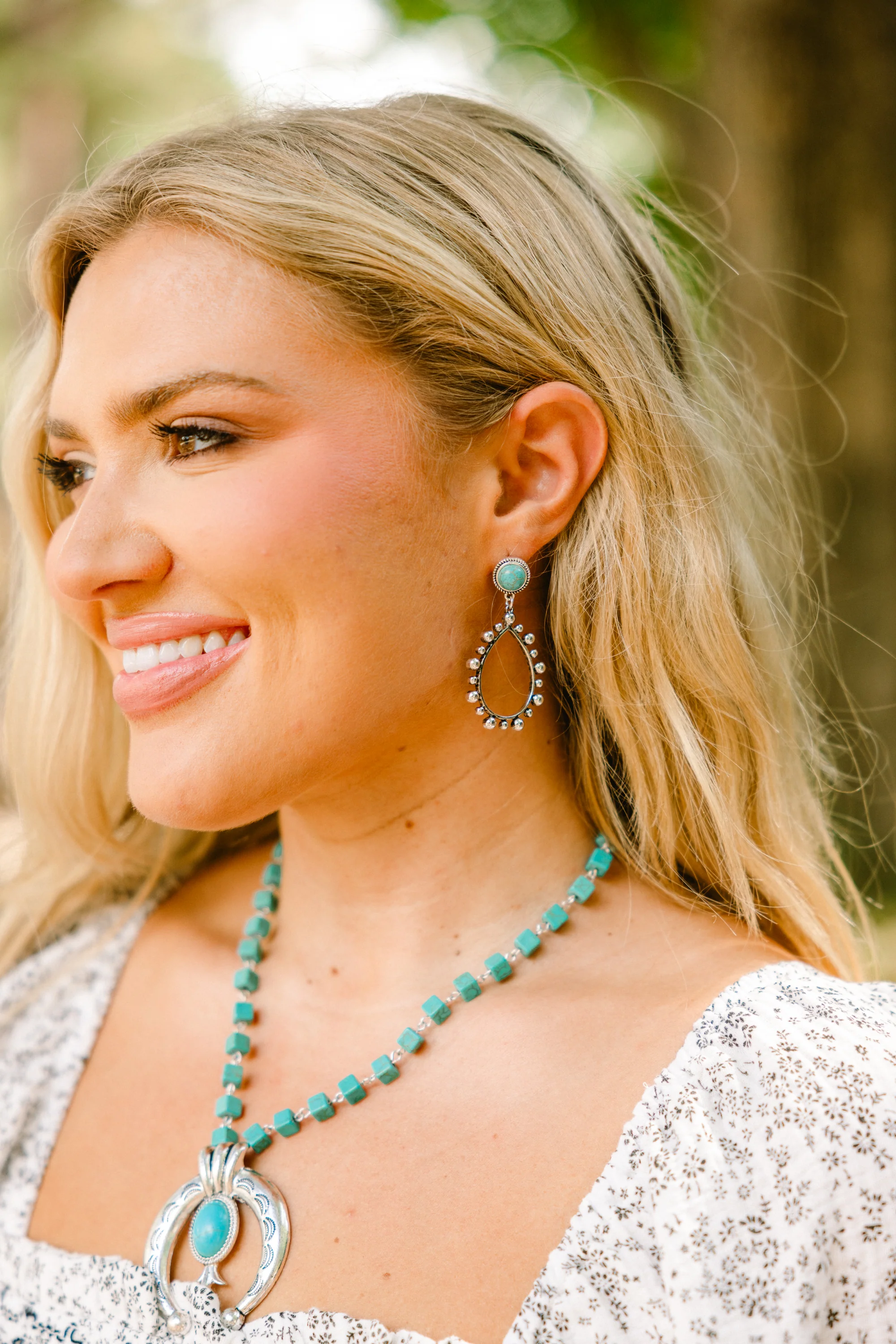 Sable and Sky Earrings, Turquoise - Weilaico