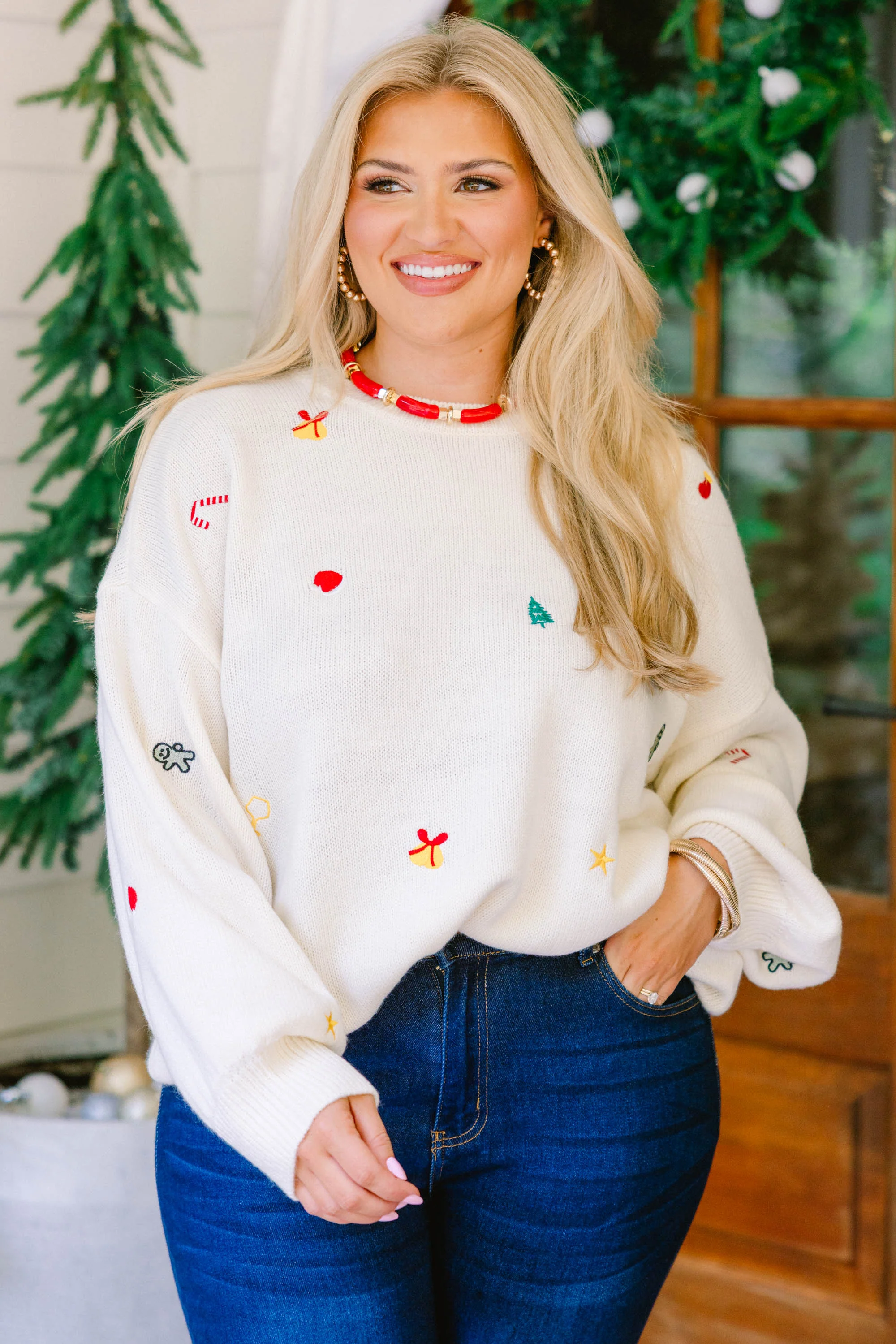 Pure Comfort Sweater, Cream - Weilaico