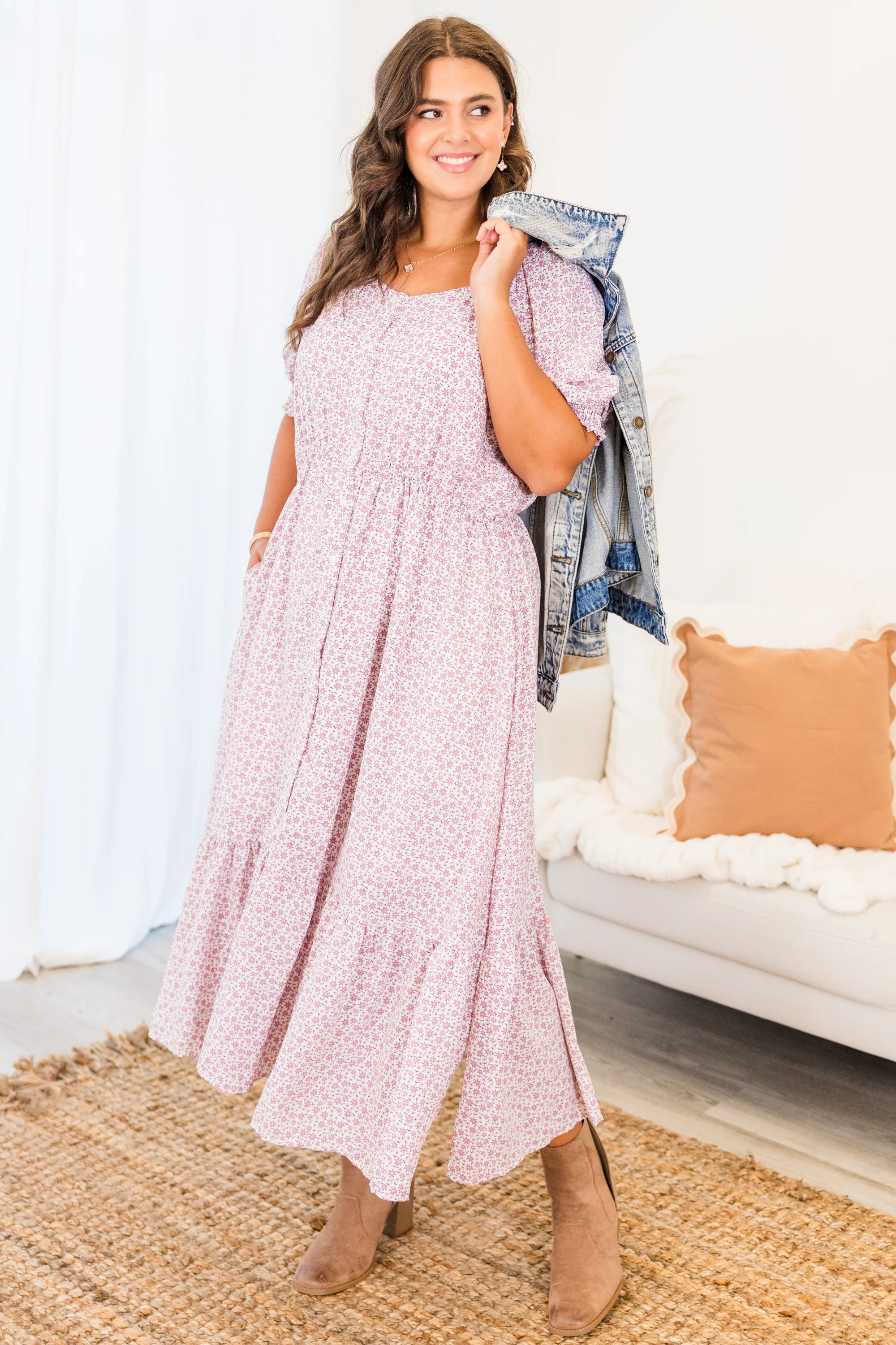 Peaceful Serenity Dress, Lavender - Weilaico