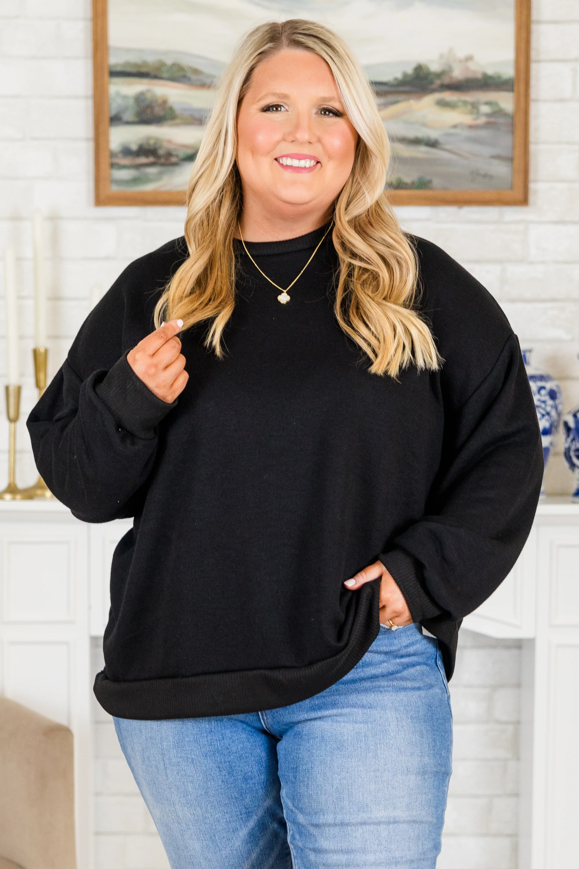 All The Good In Life Top, Black - Weilaico