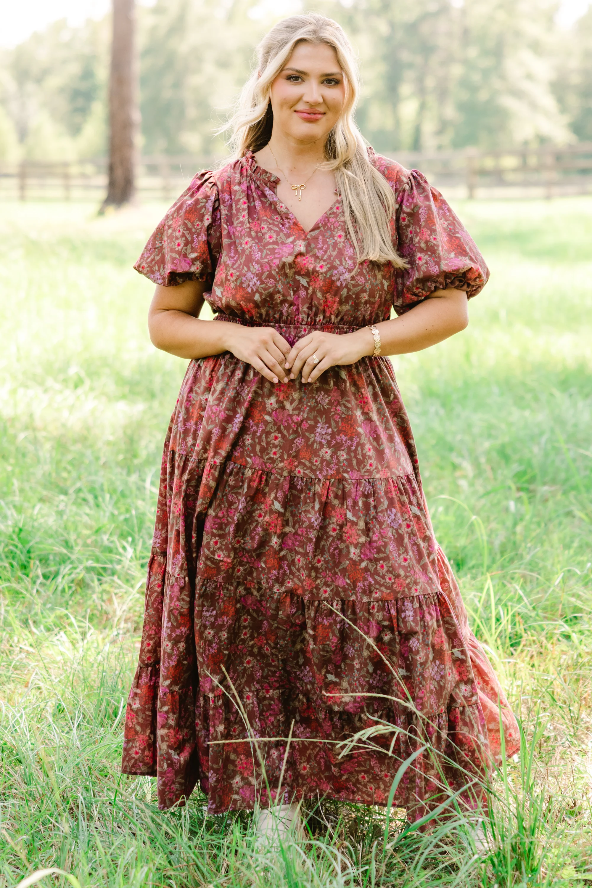 Everything I Love Dress, Brown Floral - Weilaico