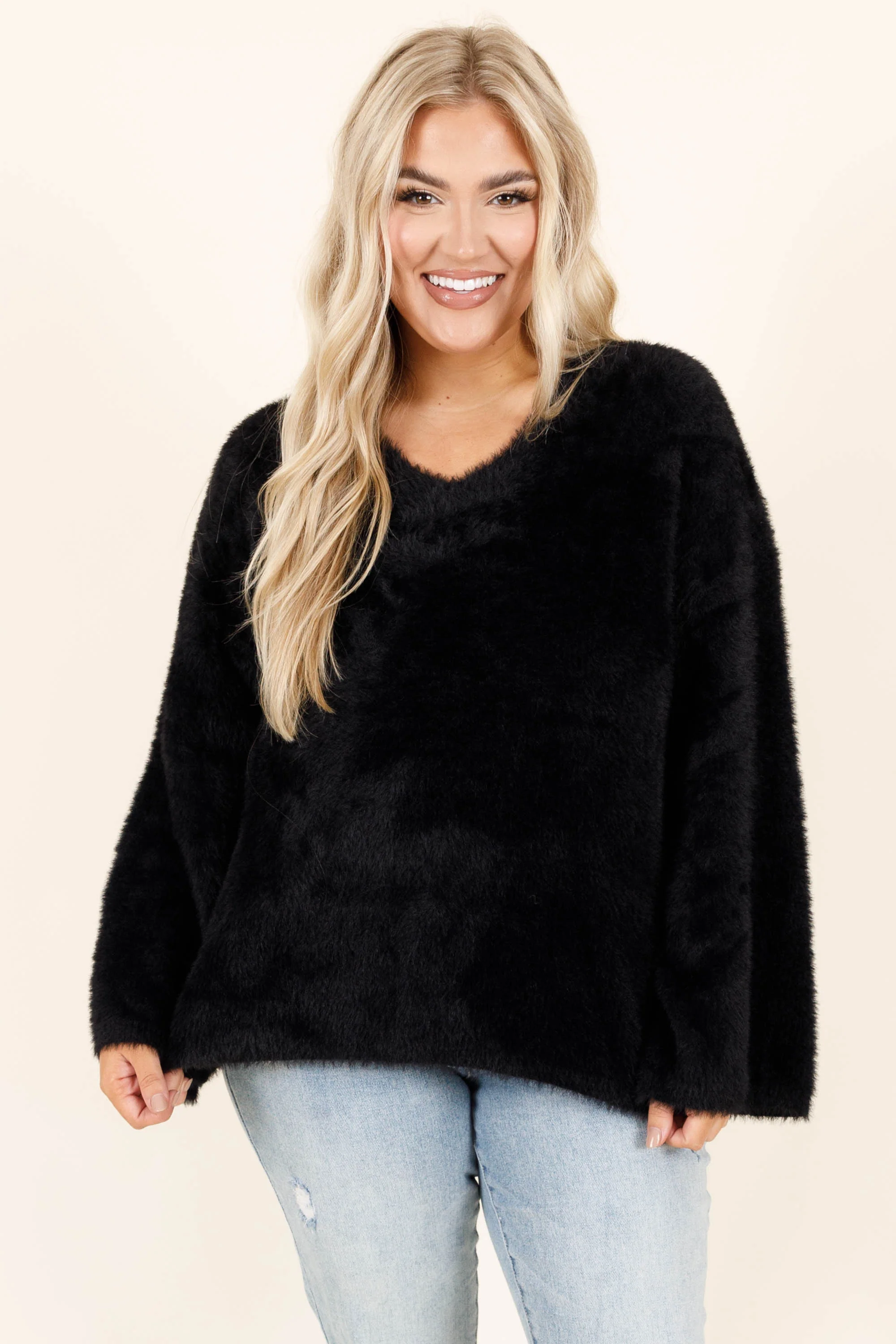 Your Touch Is Enough Sweater, Black - Weilaico