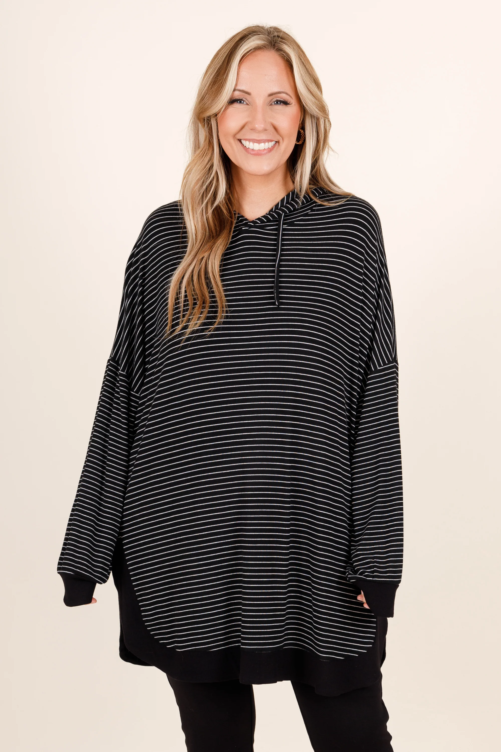 Don't Fall Tonight Hoodie, Black-White - Weilaico