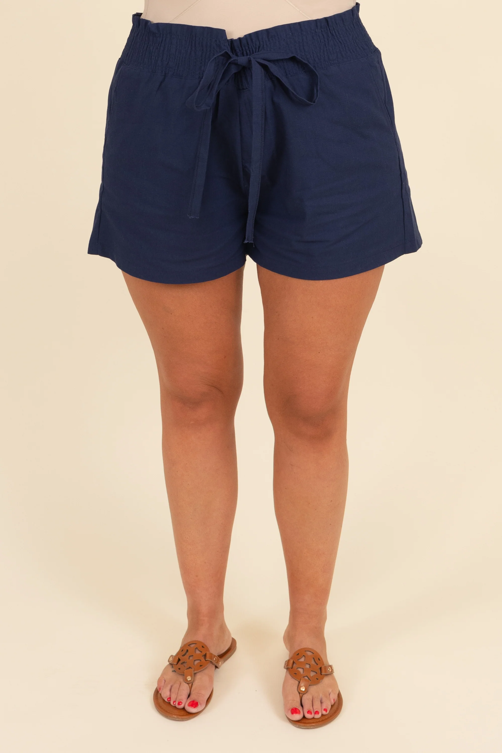 Give You Attitude Shorts, Navy - Weilaico