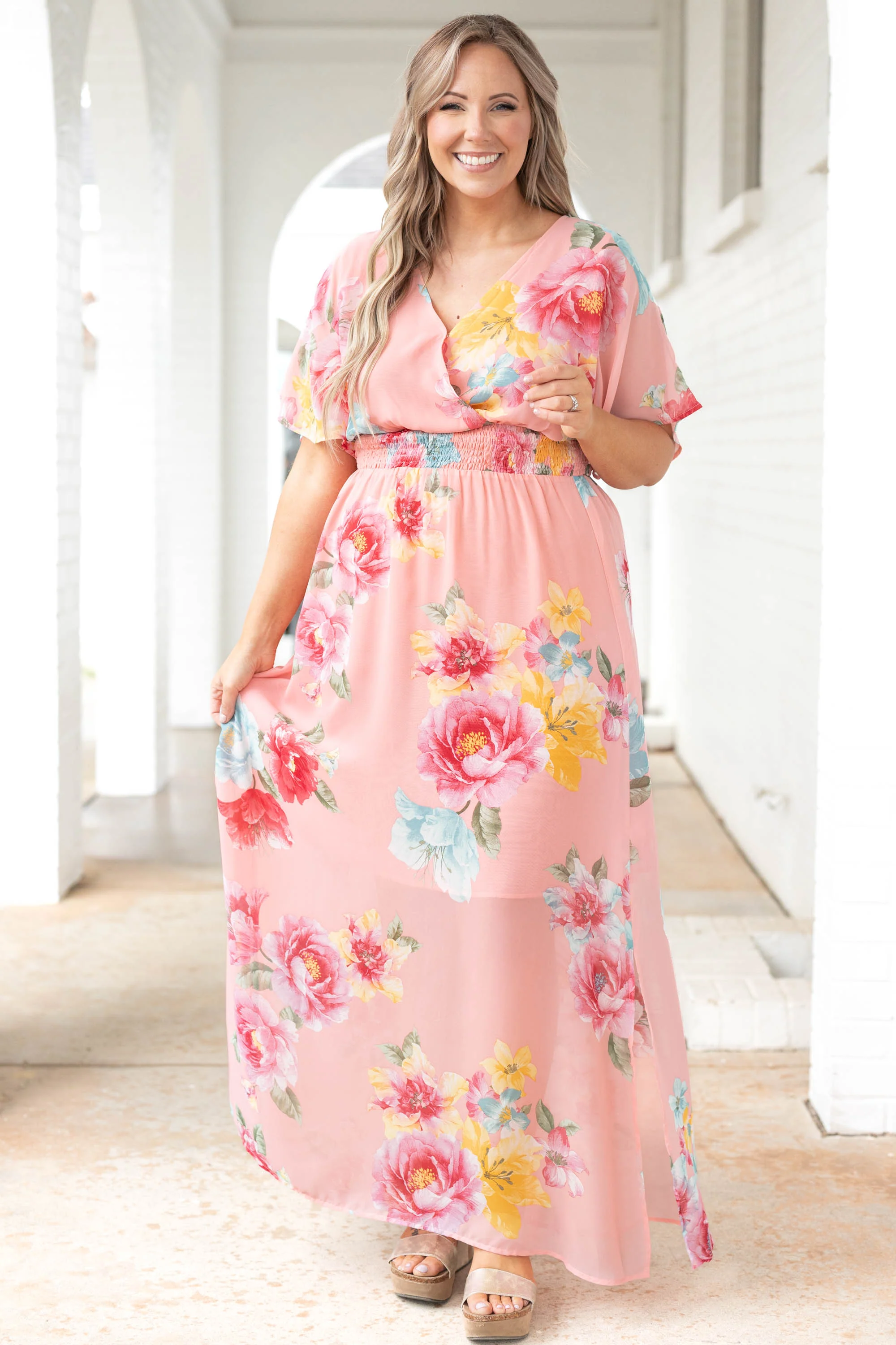 Sweet Laughter Dress, Coral Pink - Weilaico