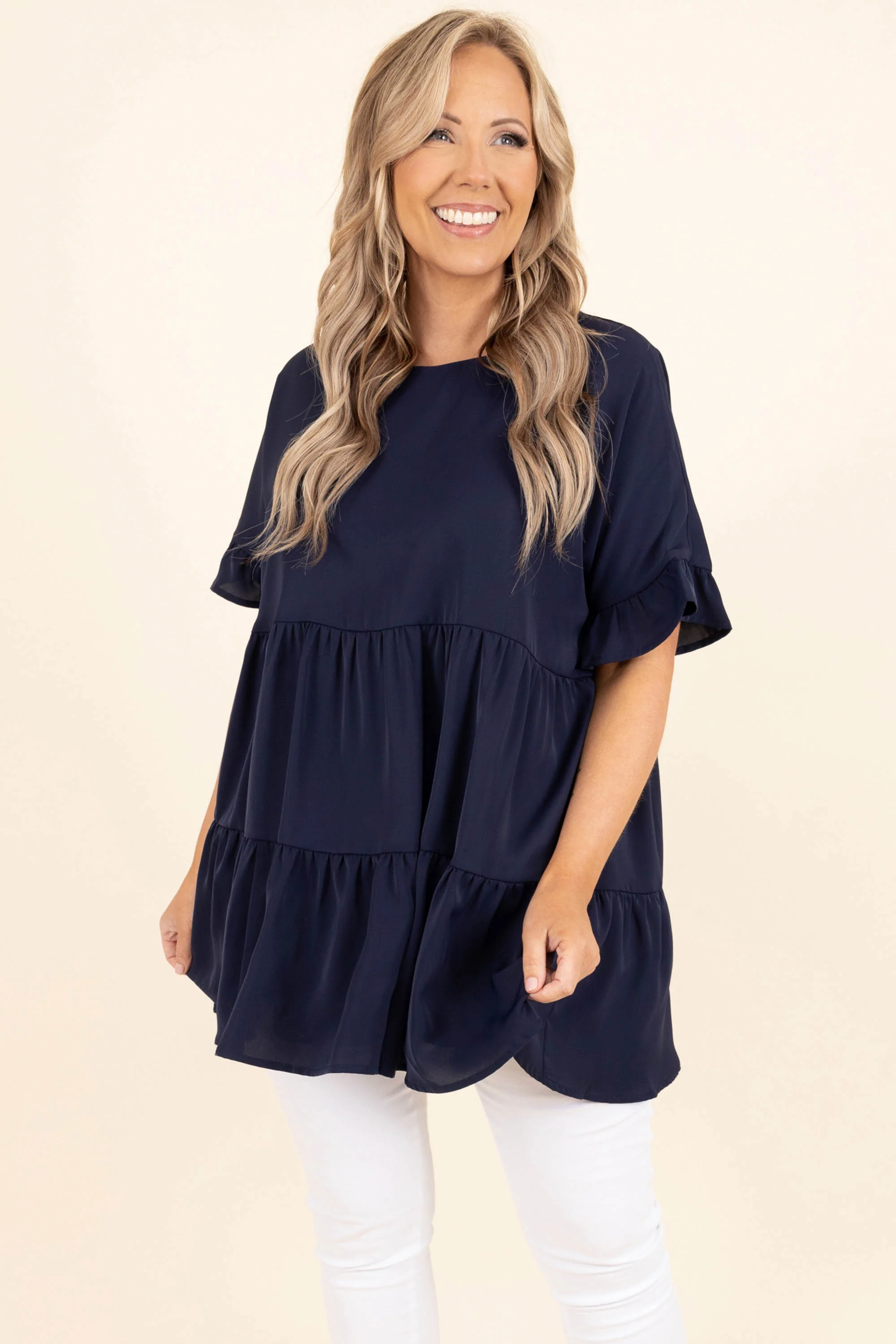 Only In Your Dreams Top, Navy - Weilaico