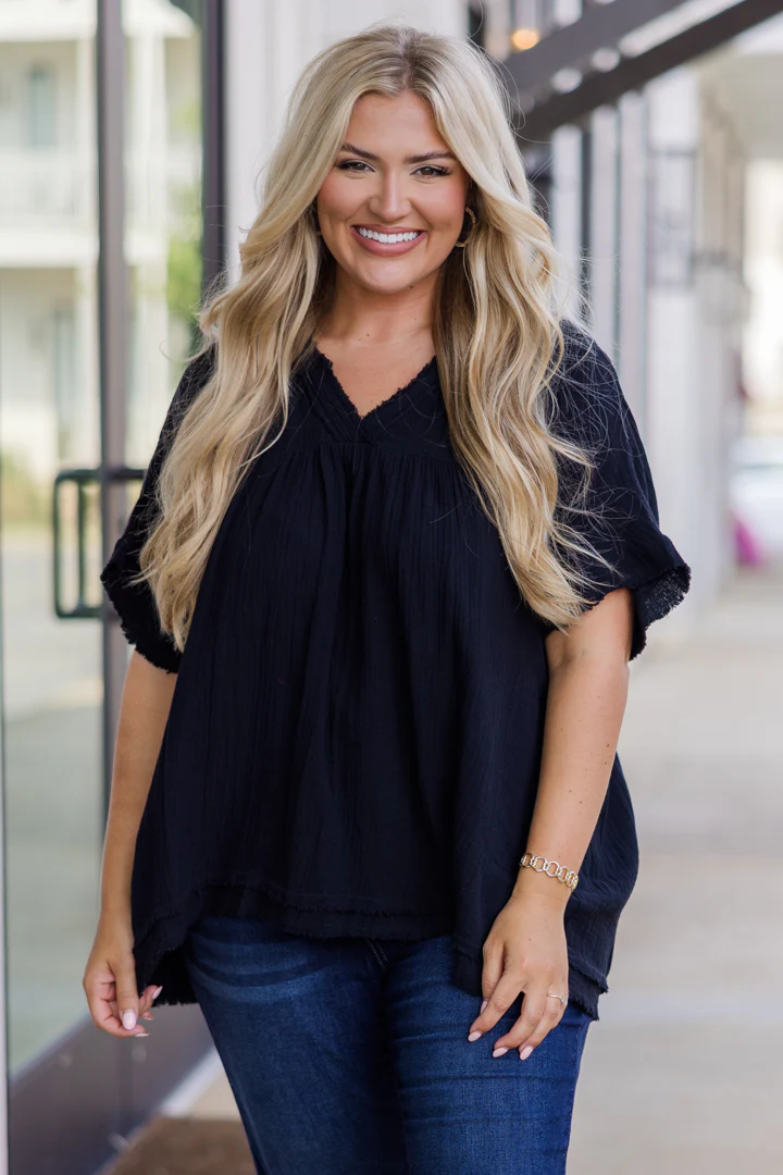 Delight In Dancing Top, Black - Weilaico