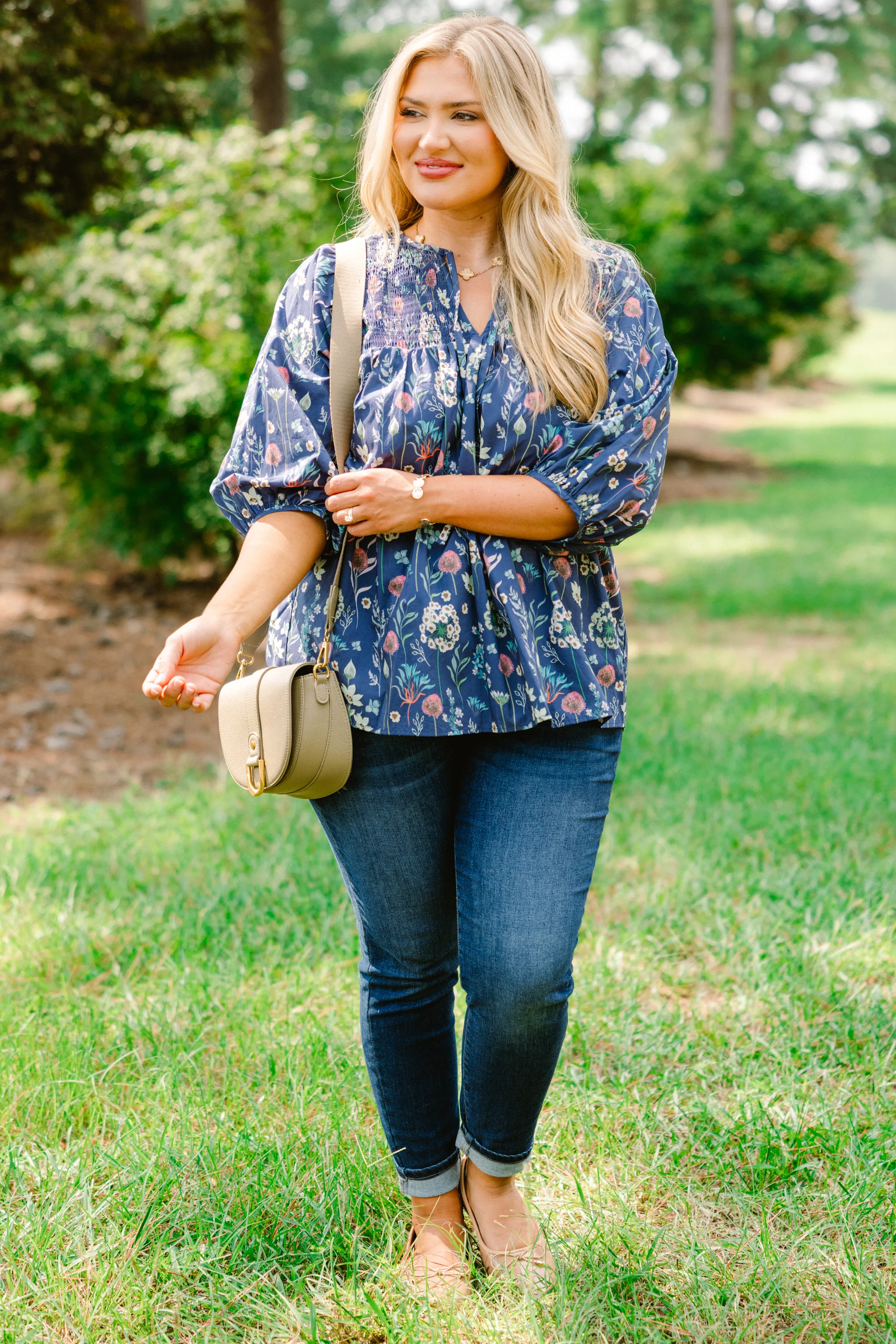 With The Flow Top, Dusty Blue - Weilaico