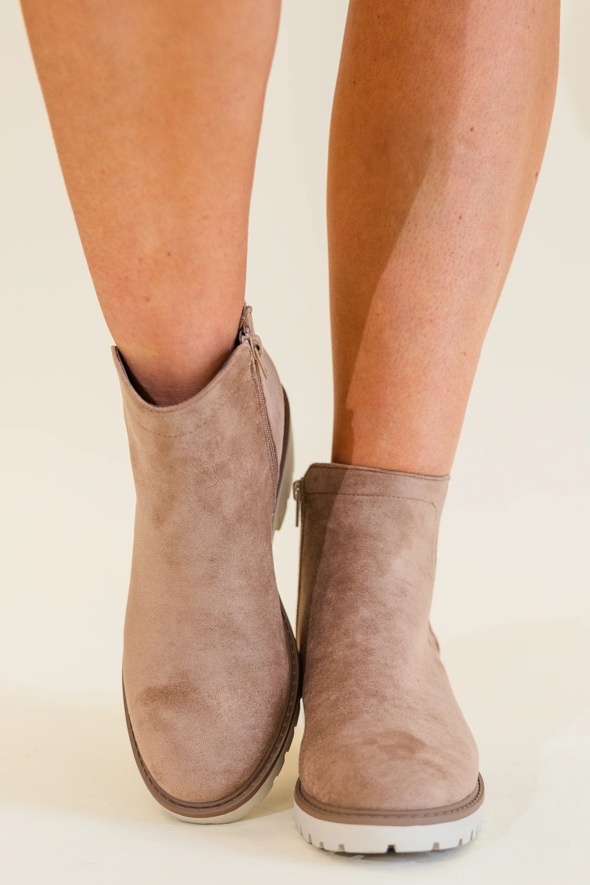 Bet Your Boots Booties, Taupe - Weilaico