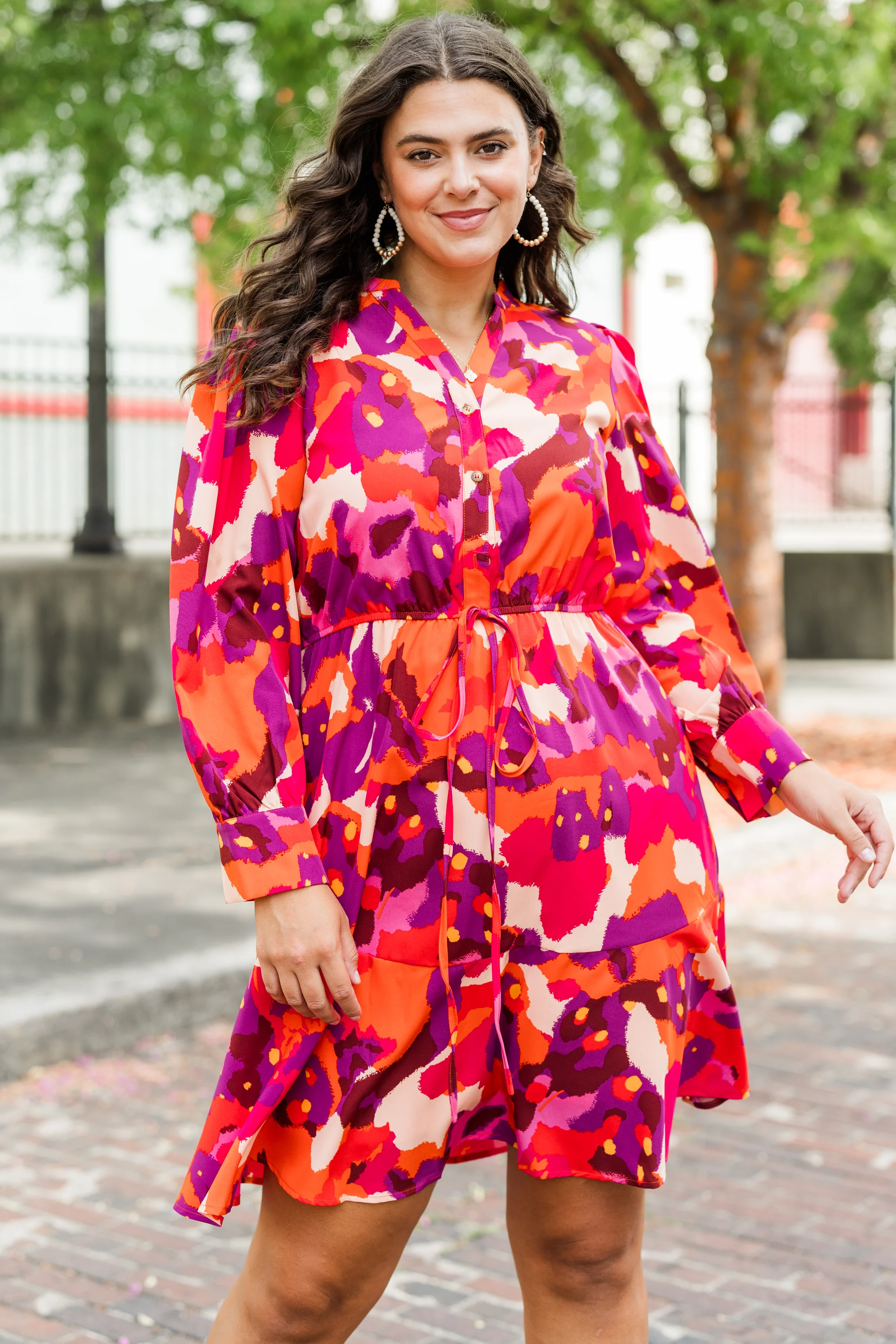 Touch Of Autumn Dress, Pink - Weilaico