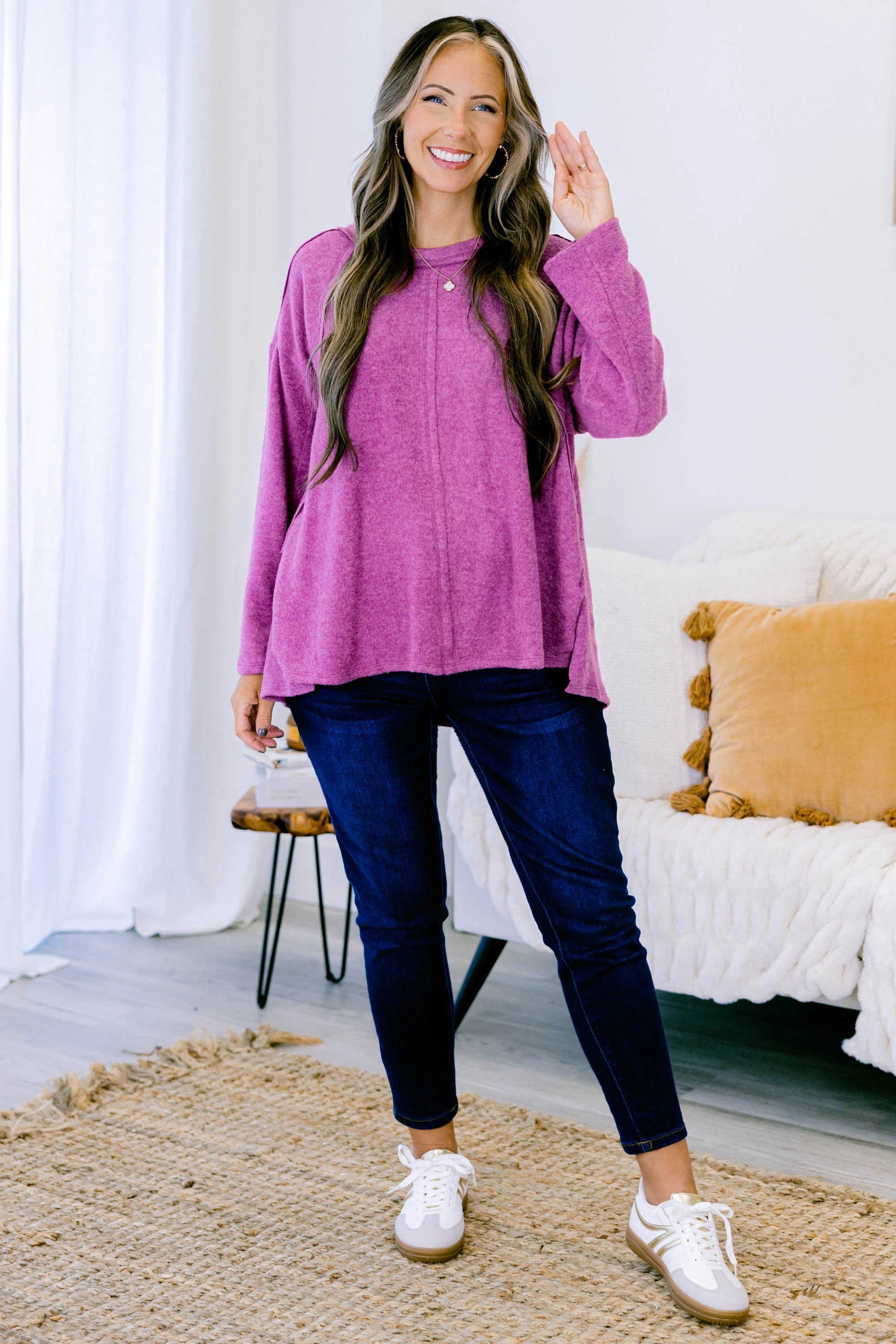 Perfect Weekend Top, Light Plum - Weilaico