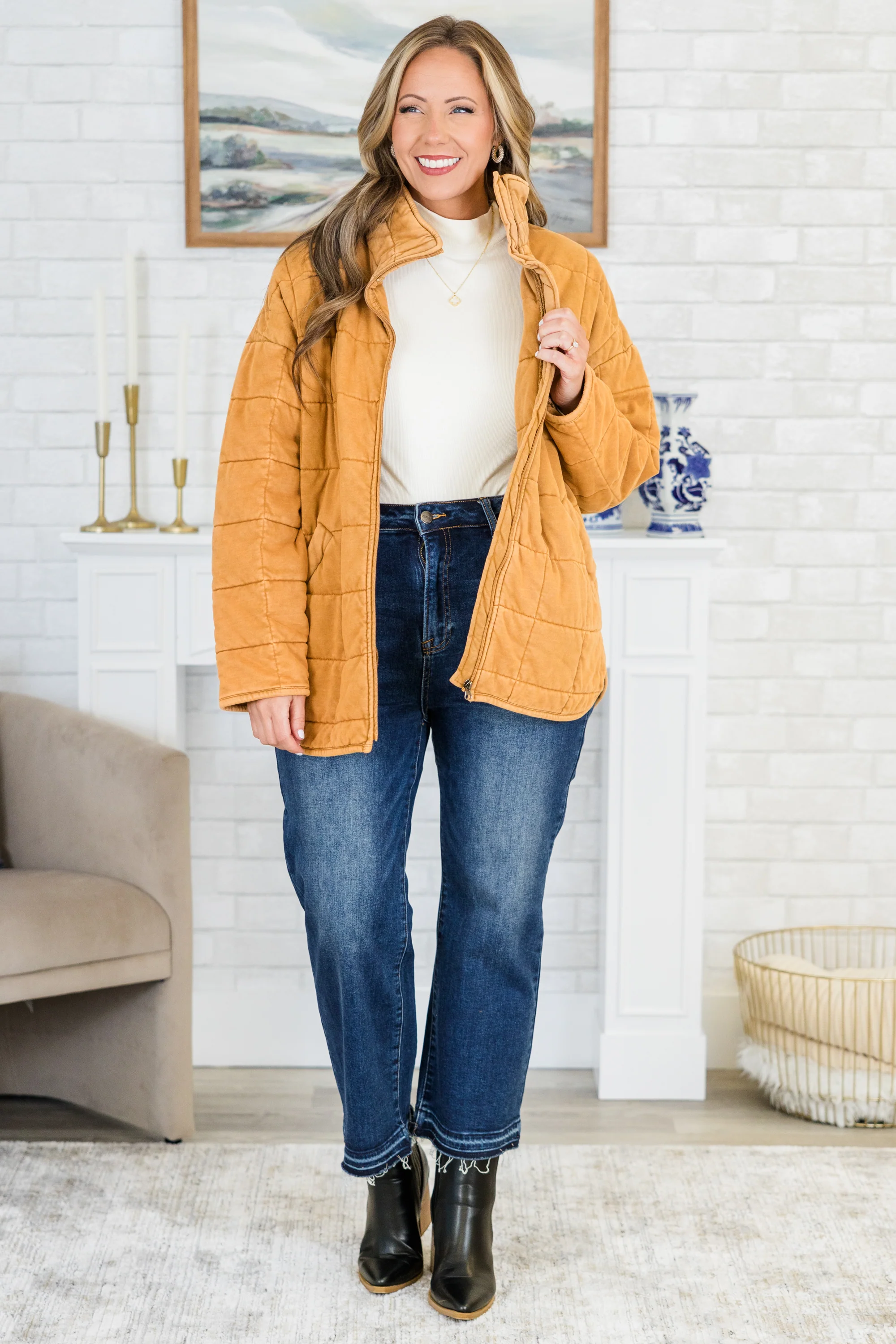 Faded Memories Jacket, Taupe - Weilaico