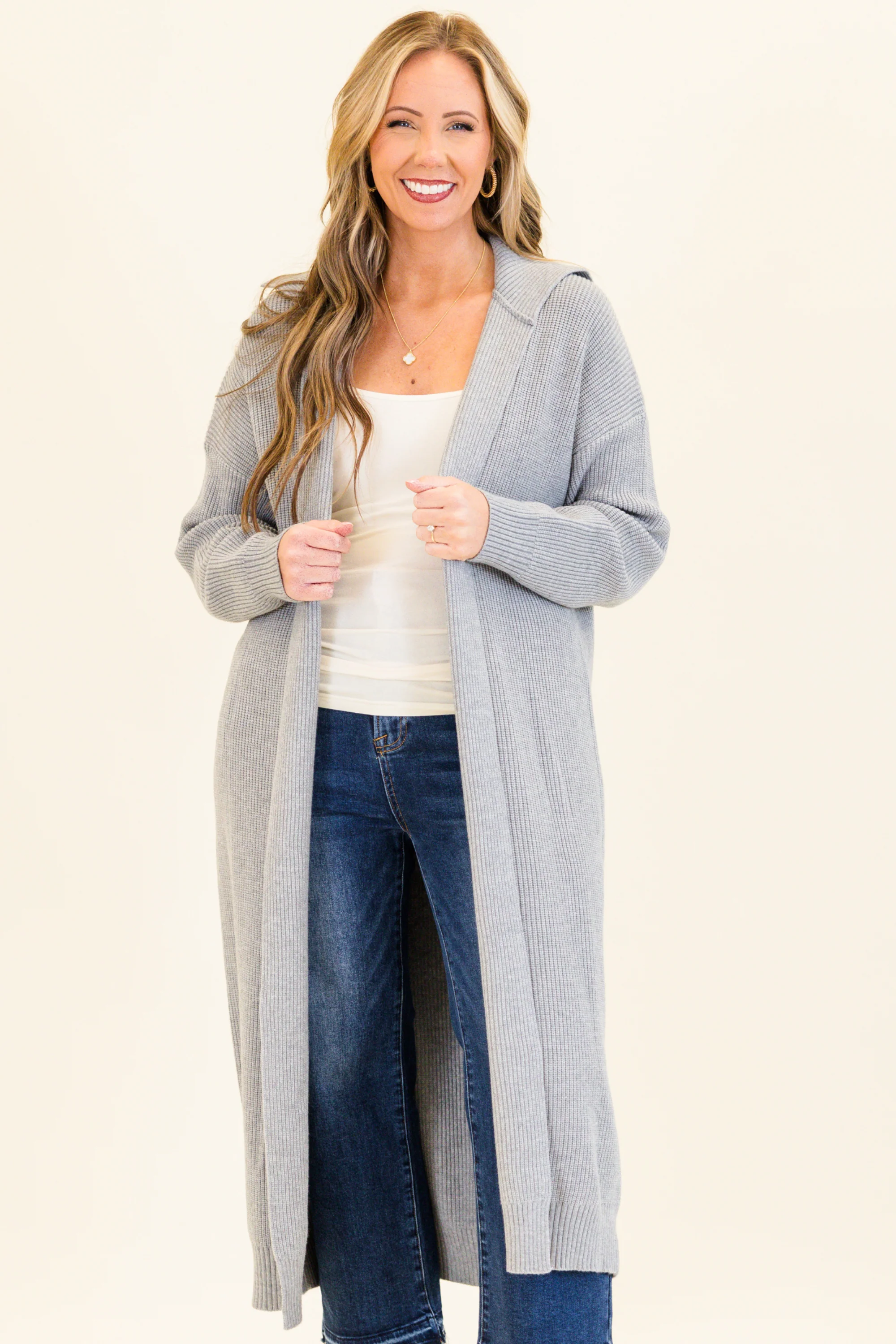 Maple Leaf Cardigan, Gray - Weilaico