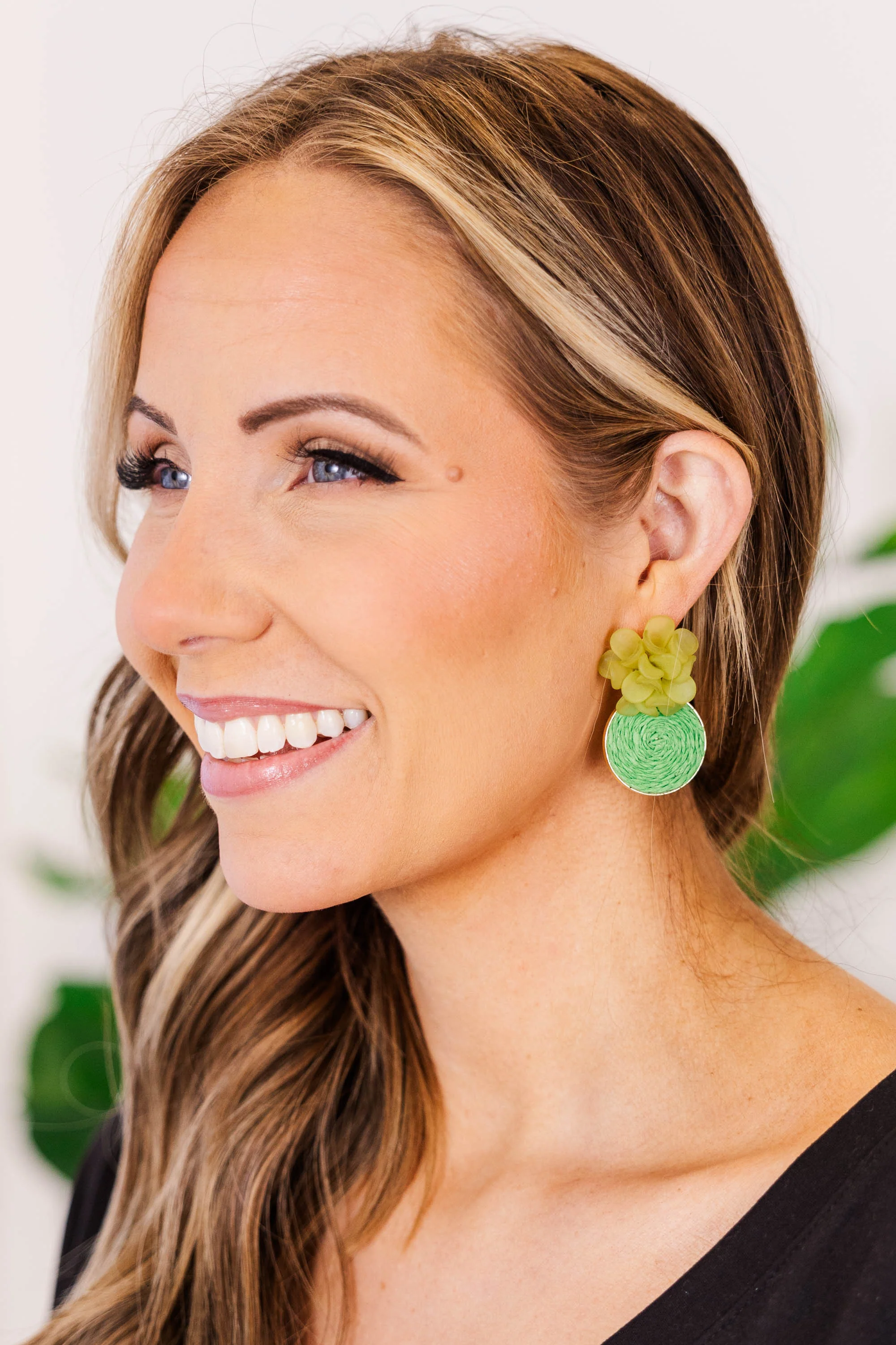 Don't Push Your Luck Earrings, Green - Weilaico