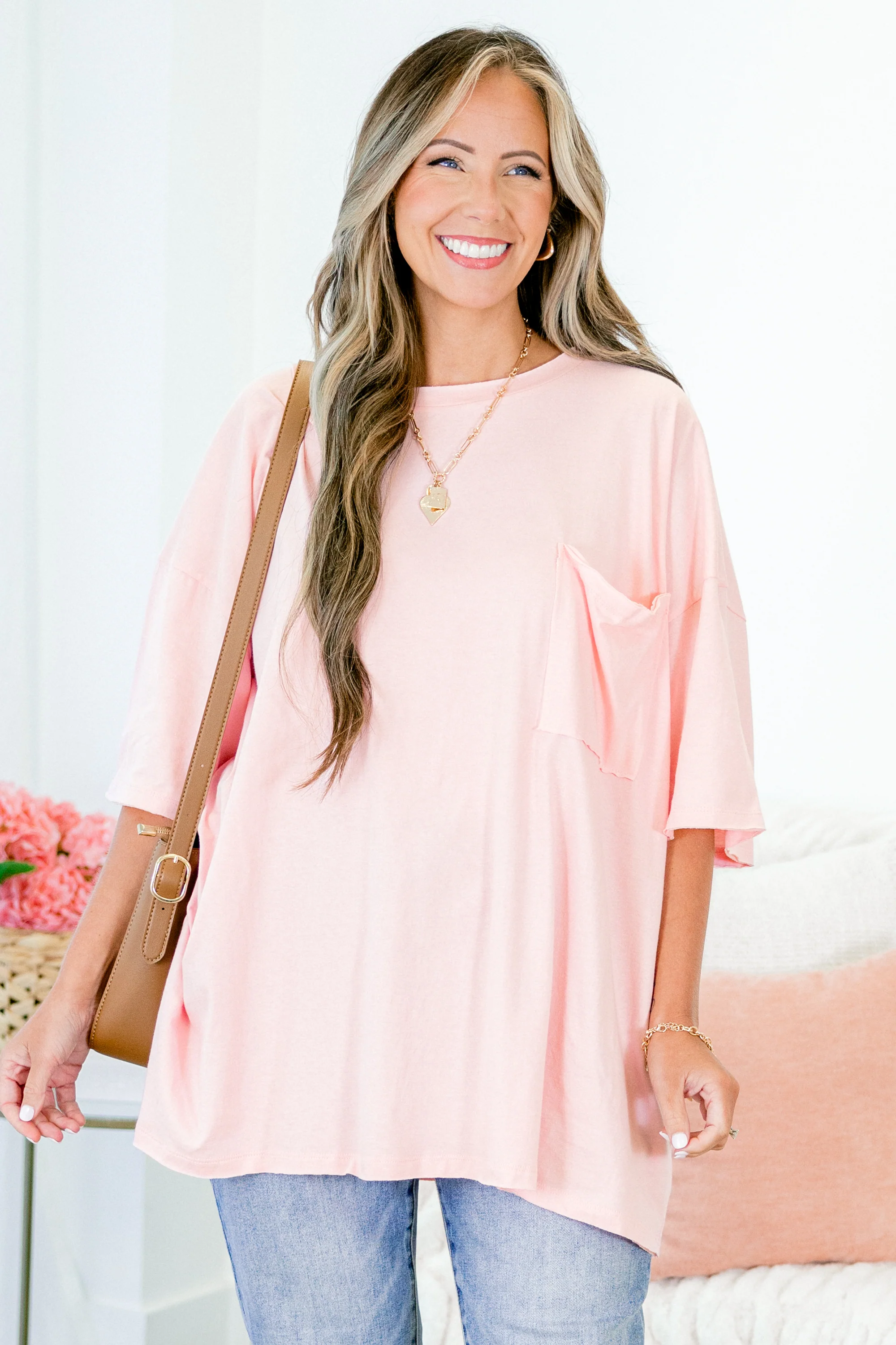 It Comes Naturally Top, Dusty Pink - Weilaico