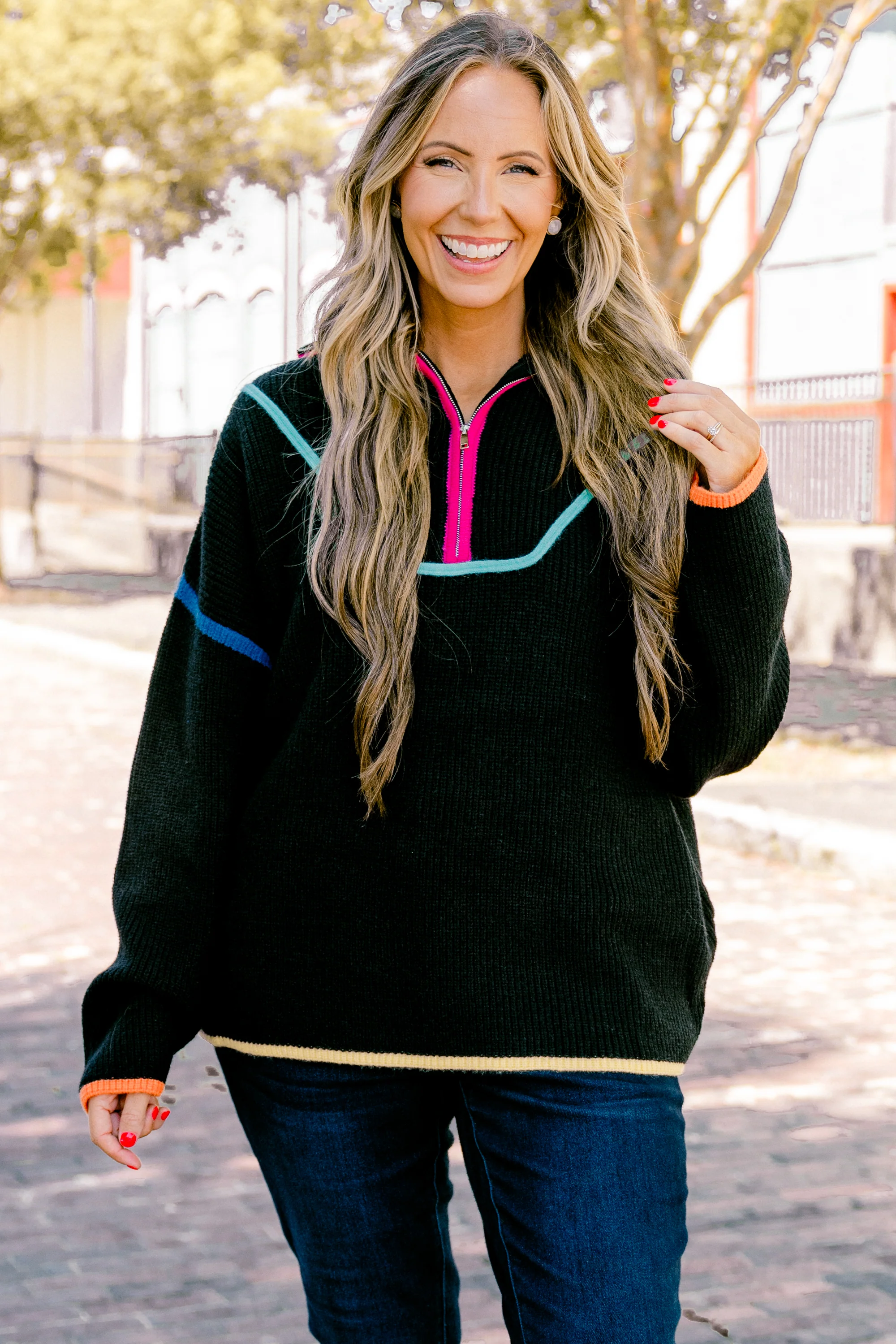 Falling For Fall Sweater, Black - Weilaico