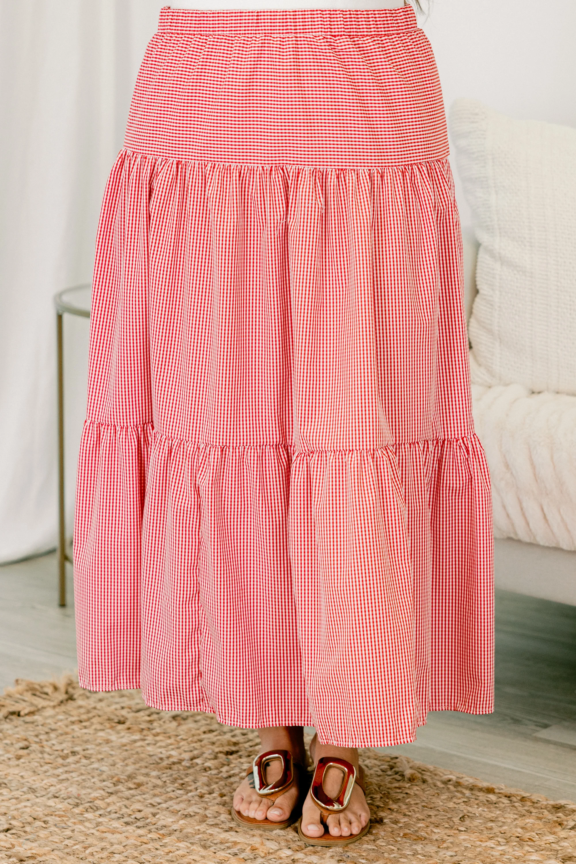 Said In Stride Skirt, Red - Weilaico