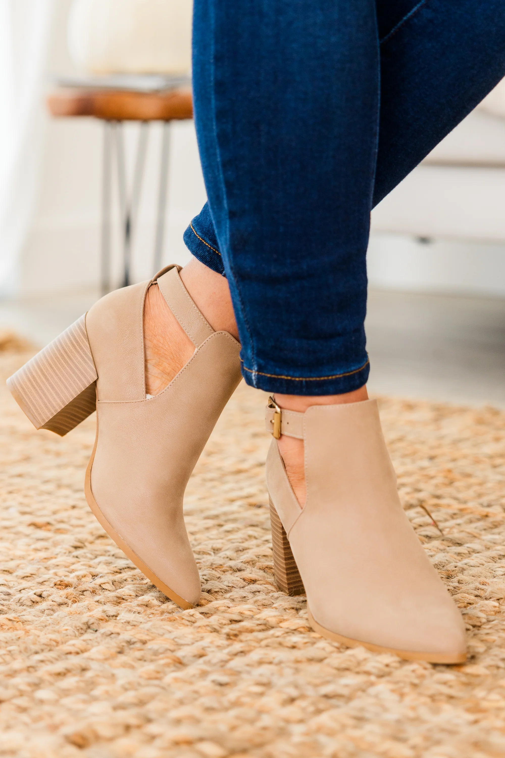 Lost Your Chance Booties, Taupe - Weilaico