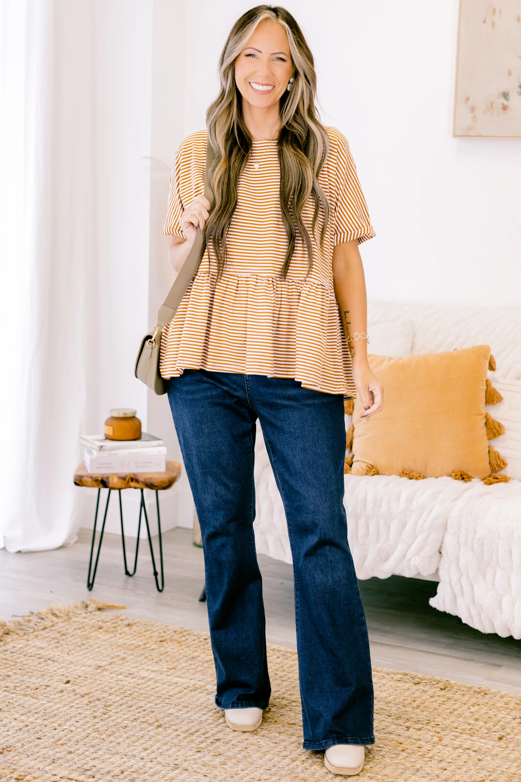 Wear And Tear Top, Taupe-Ivory - Weilaico