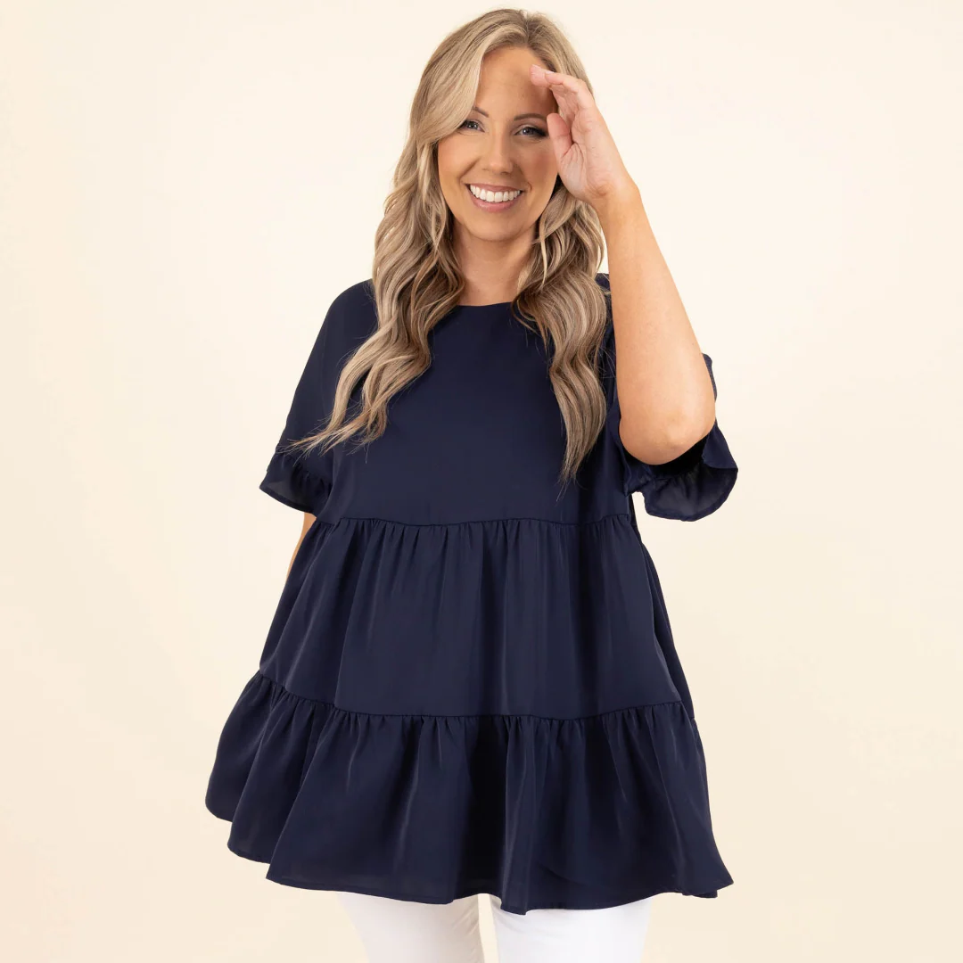 Only In Your Dreams Top, Navy - Weilaico