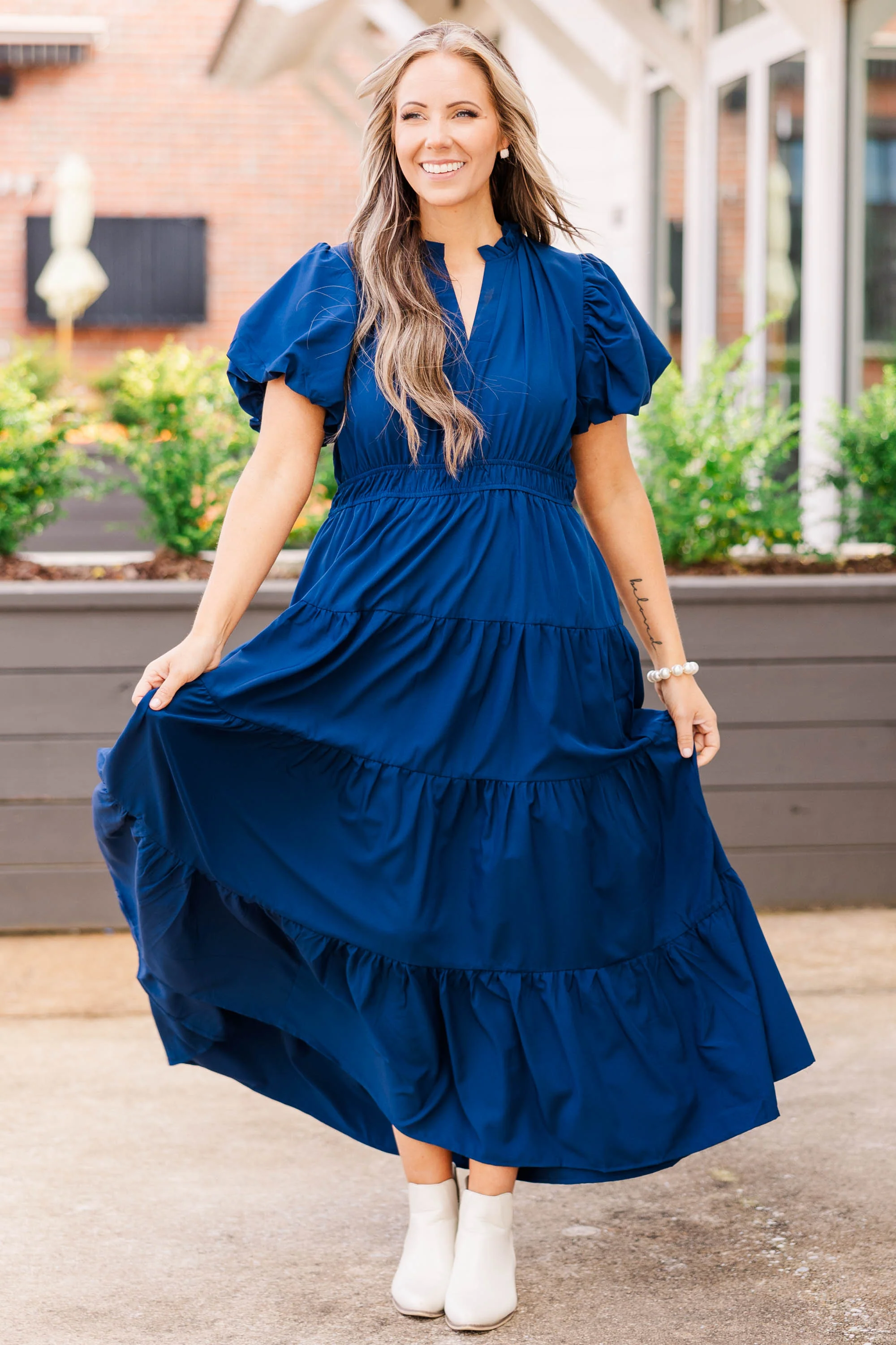 Everything I Love Dress, Navy - Weilaico