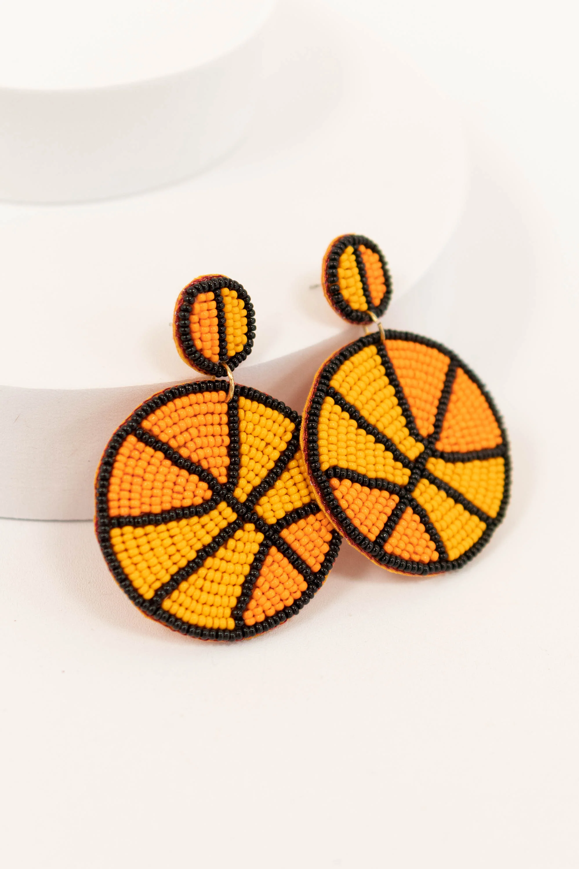 On The Court Earrings, Orange - Weilaico