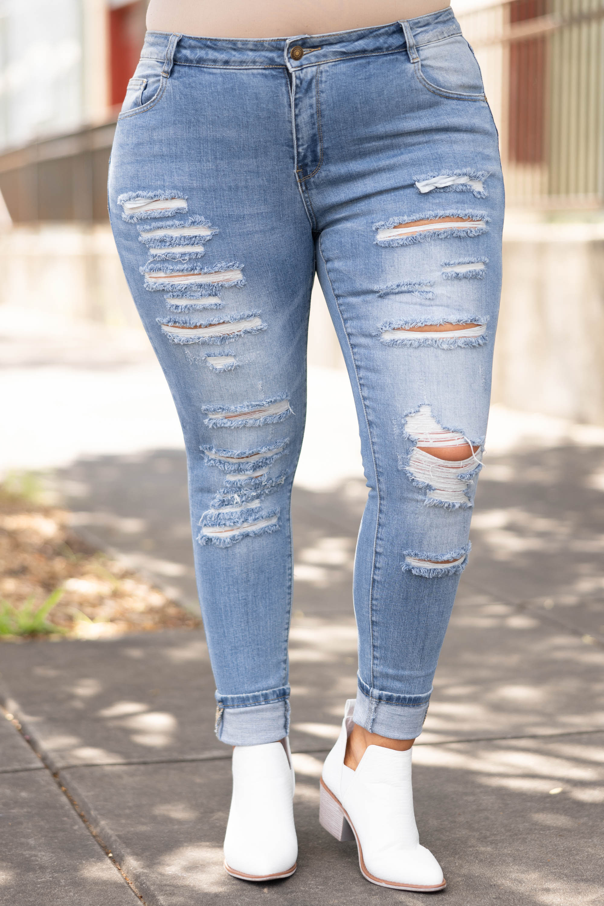 You Are Enough Jeans, Medium Wash - Weilaico