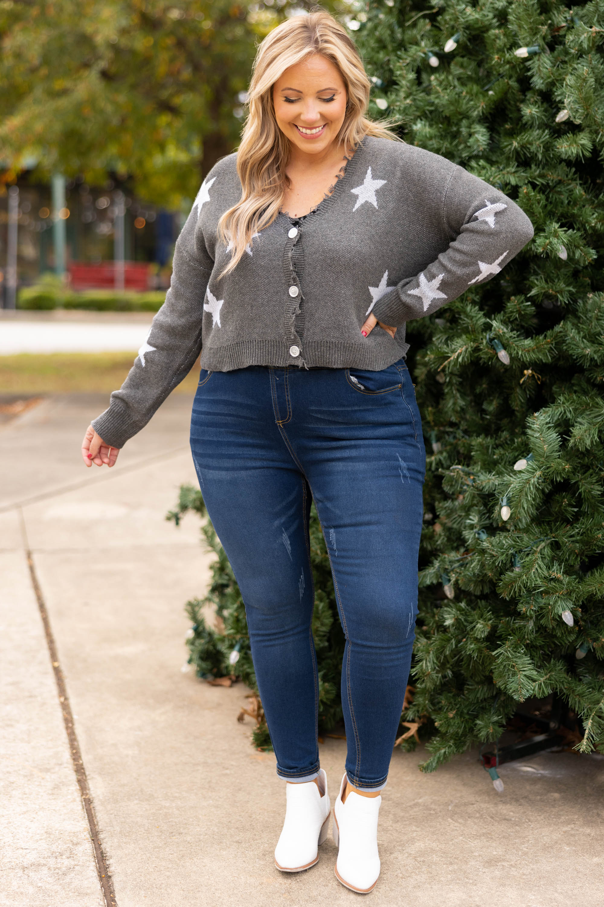 A Lovely Night Cardigan, Gray - Weilaico