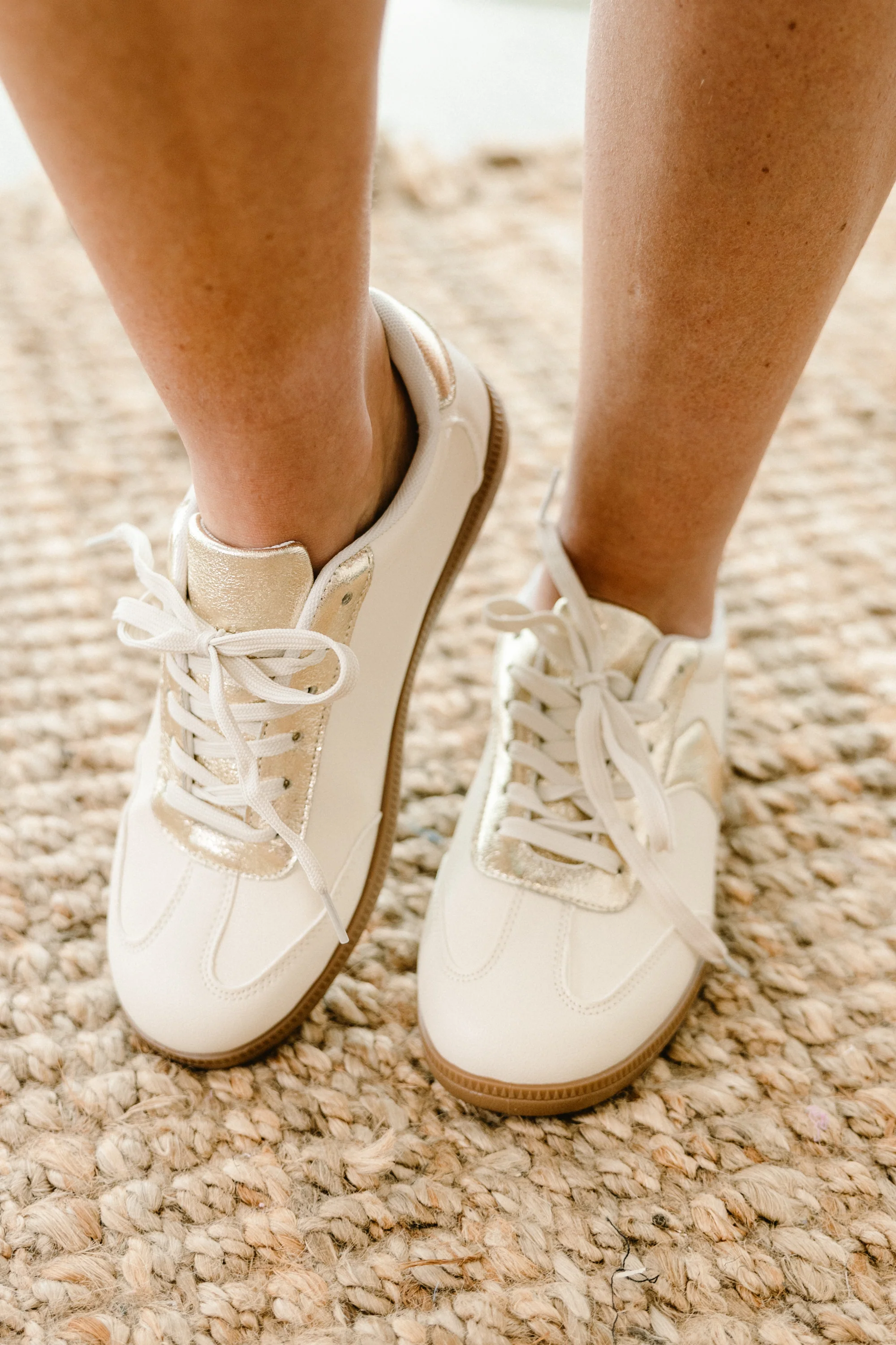 Meet Me In August Sneakers, Gold - Weilaico