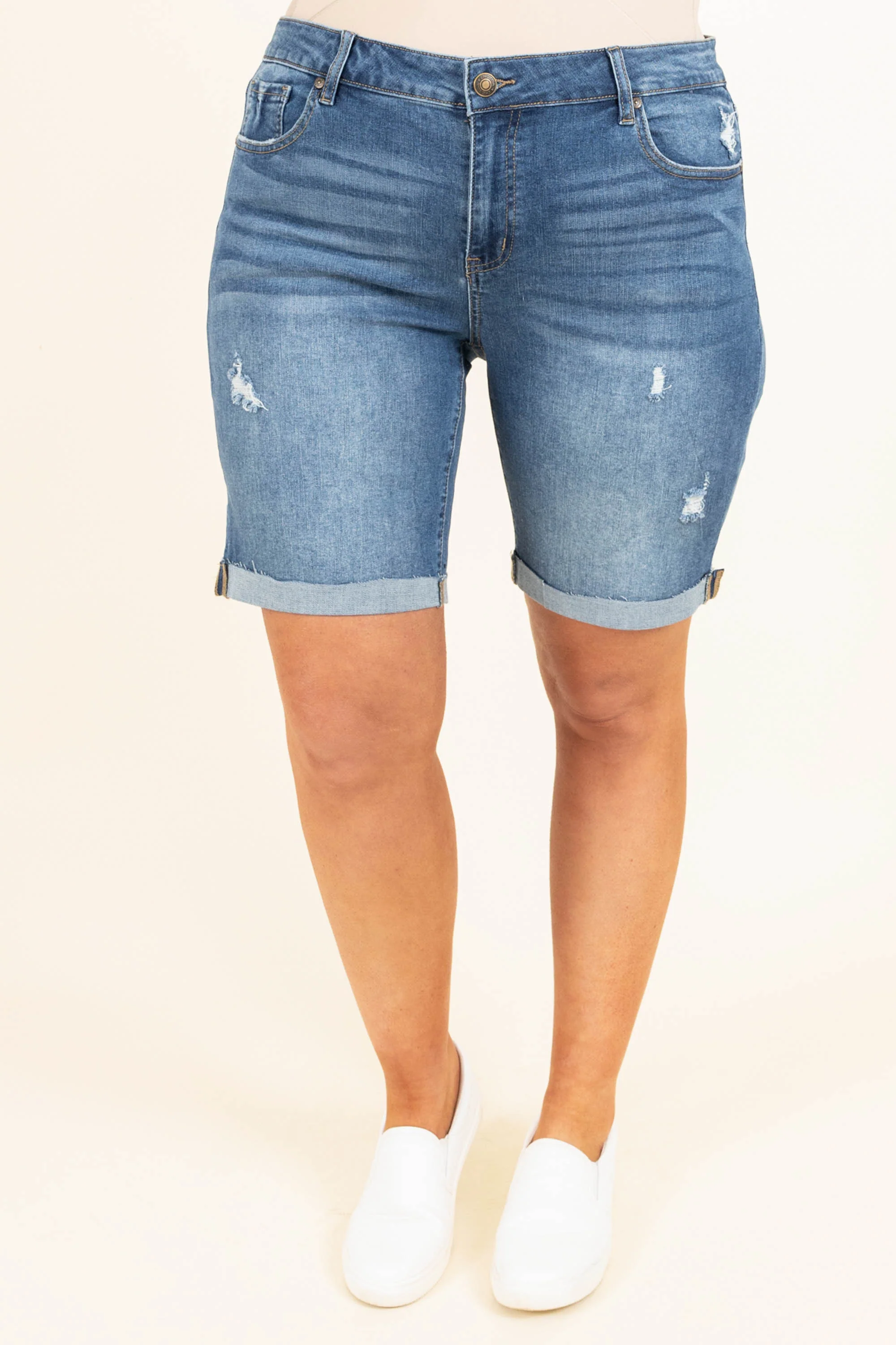 Weekend Away Shorts, Medium Wash - Weilaico