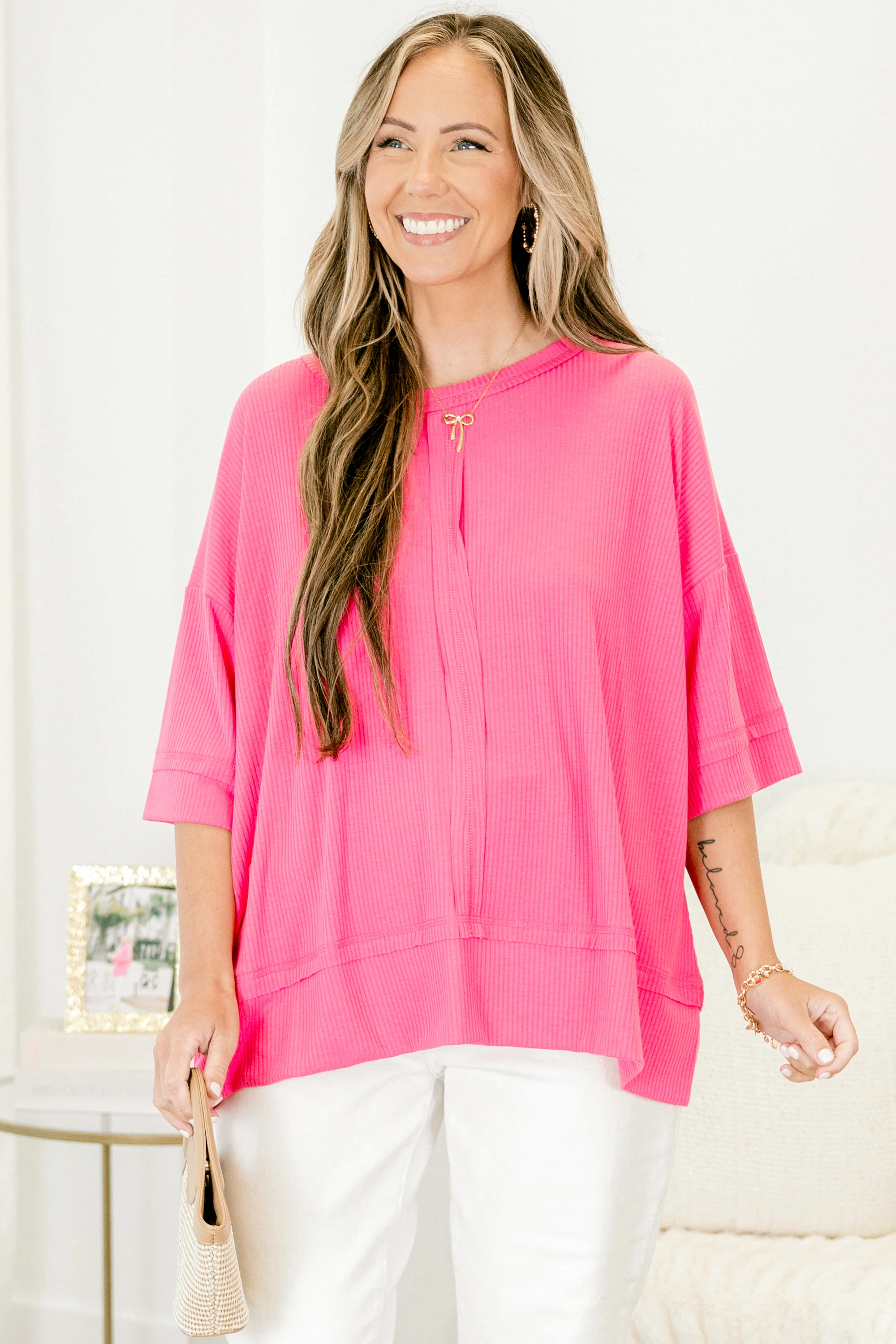 Try Everything Top, Fuchsia - Weilaico