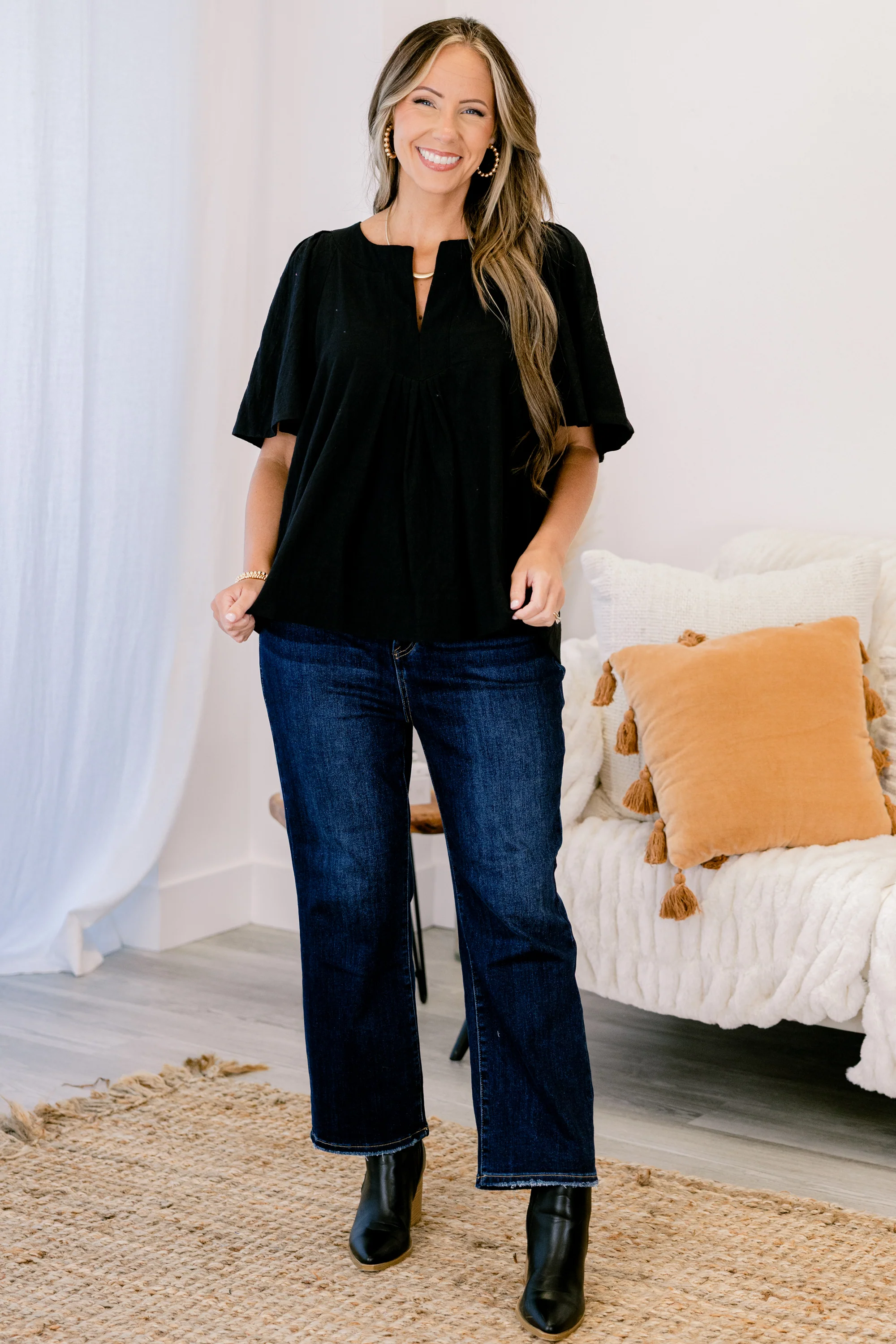 Nautical Breeze Top, Black - Weilaico