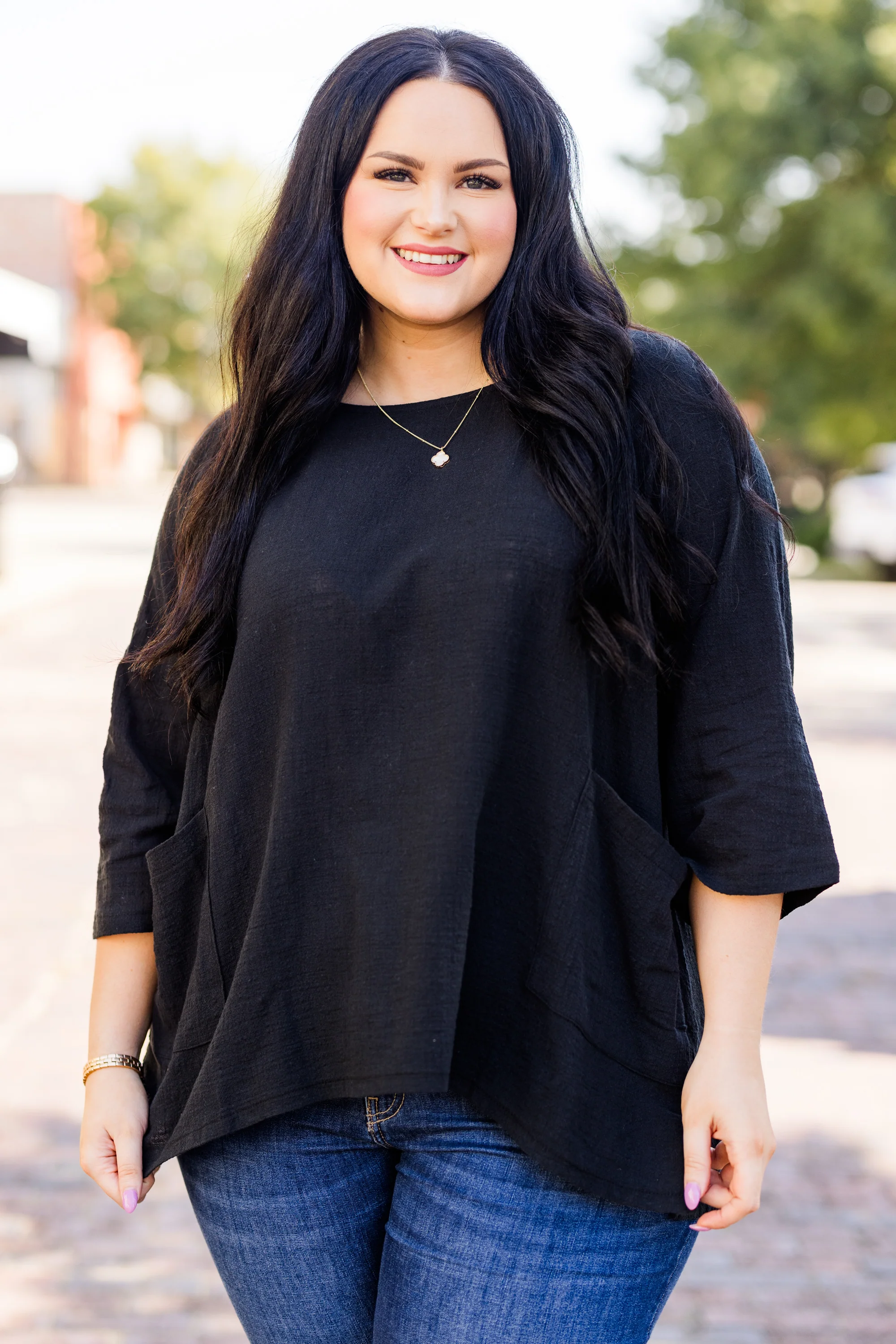 Thinking It Through Tunic, Black - Weilaico