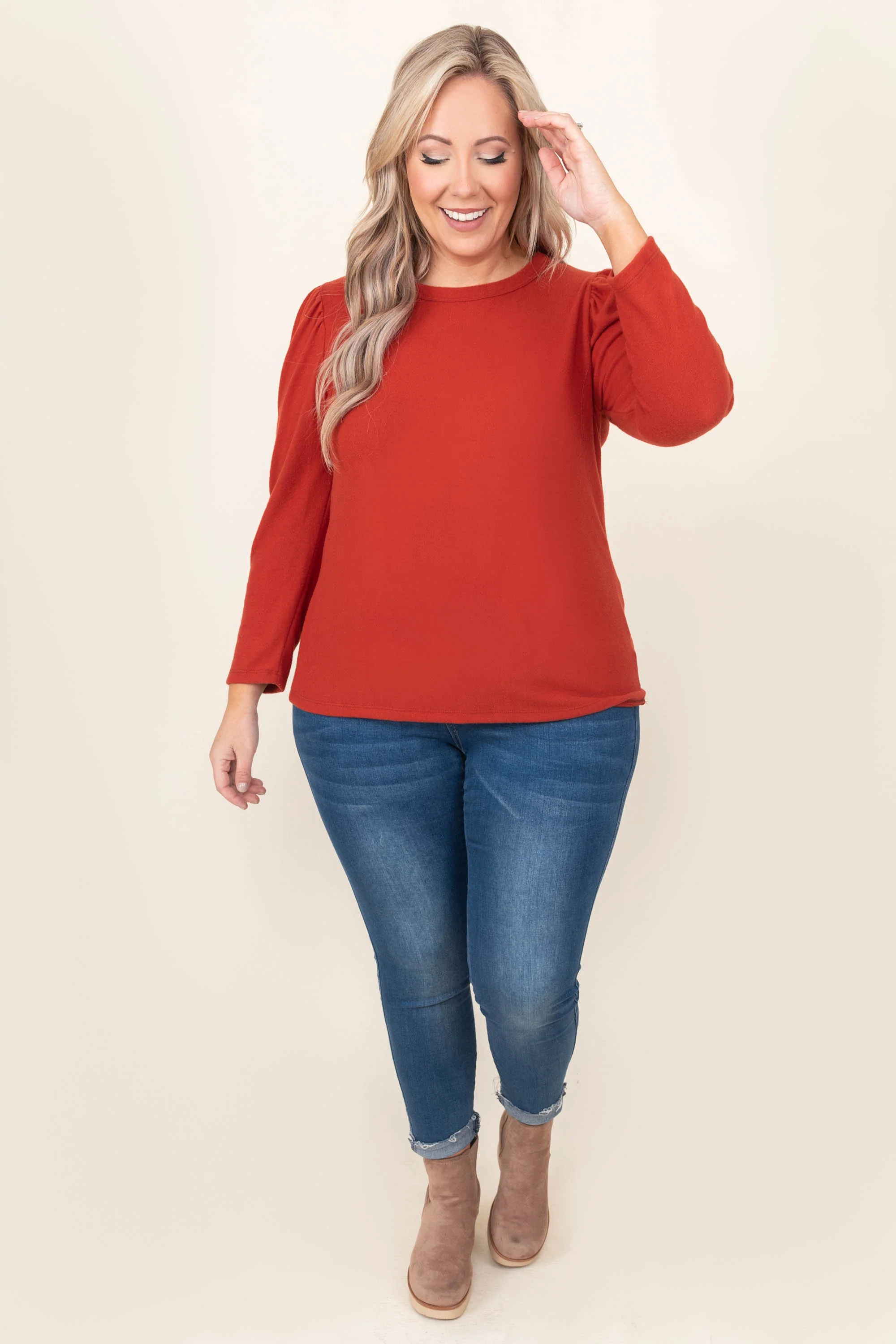 Written Approval Top, Rust - Weilaico