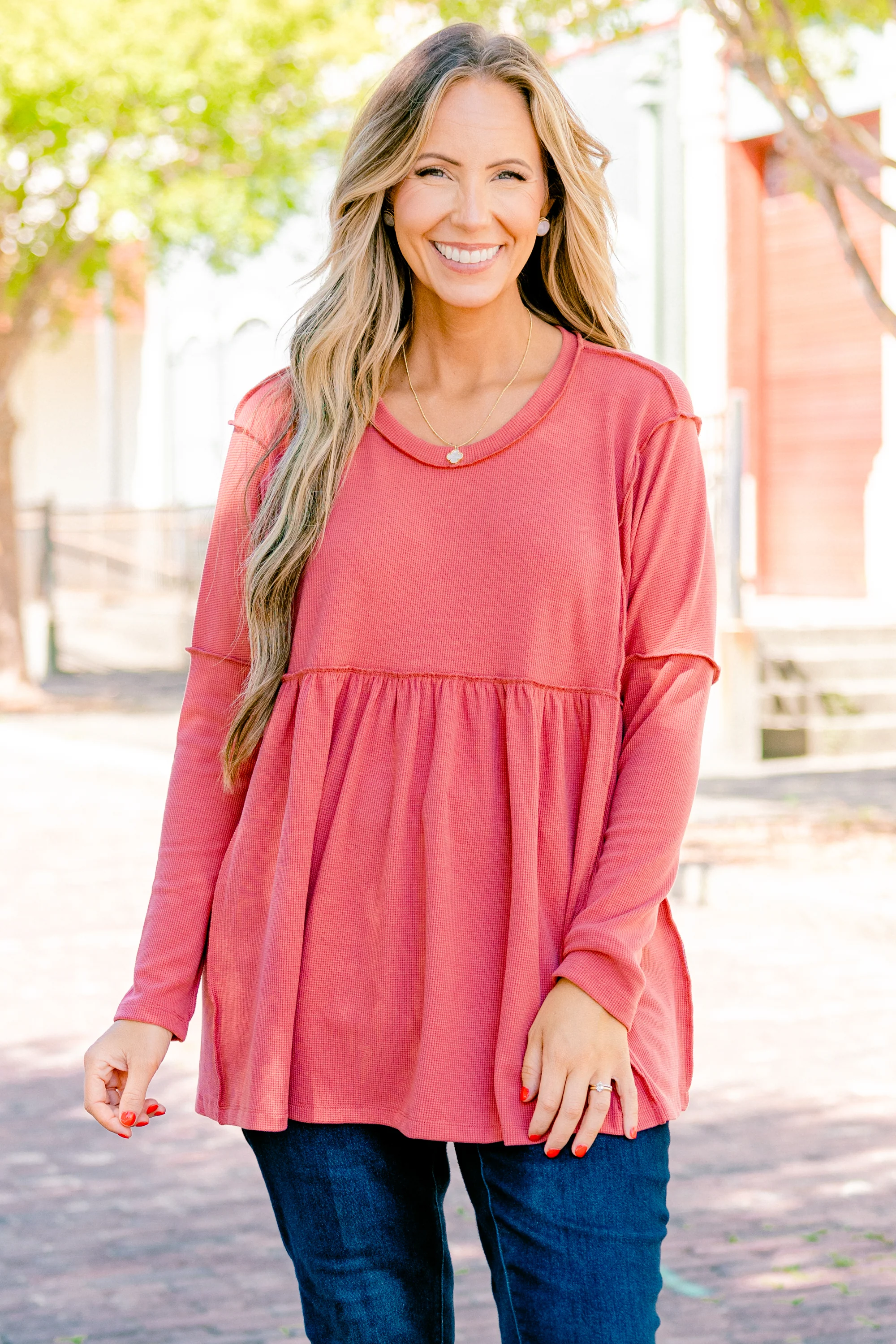 How The Story Goes Top, Dusty Pink - Weilaico