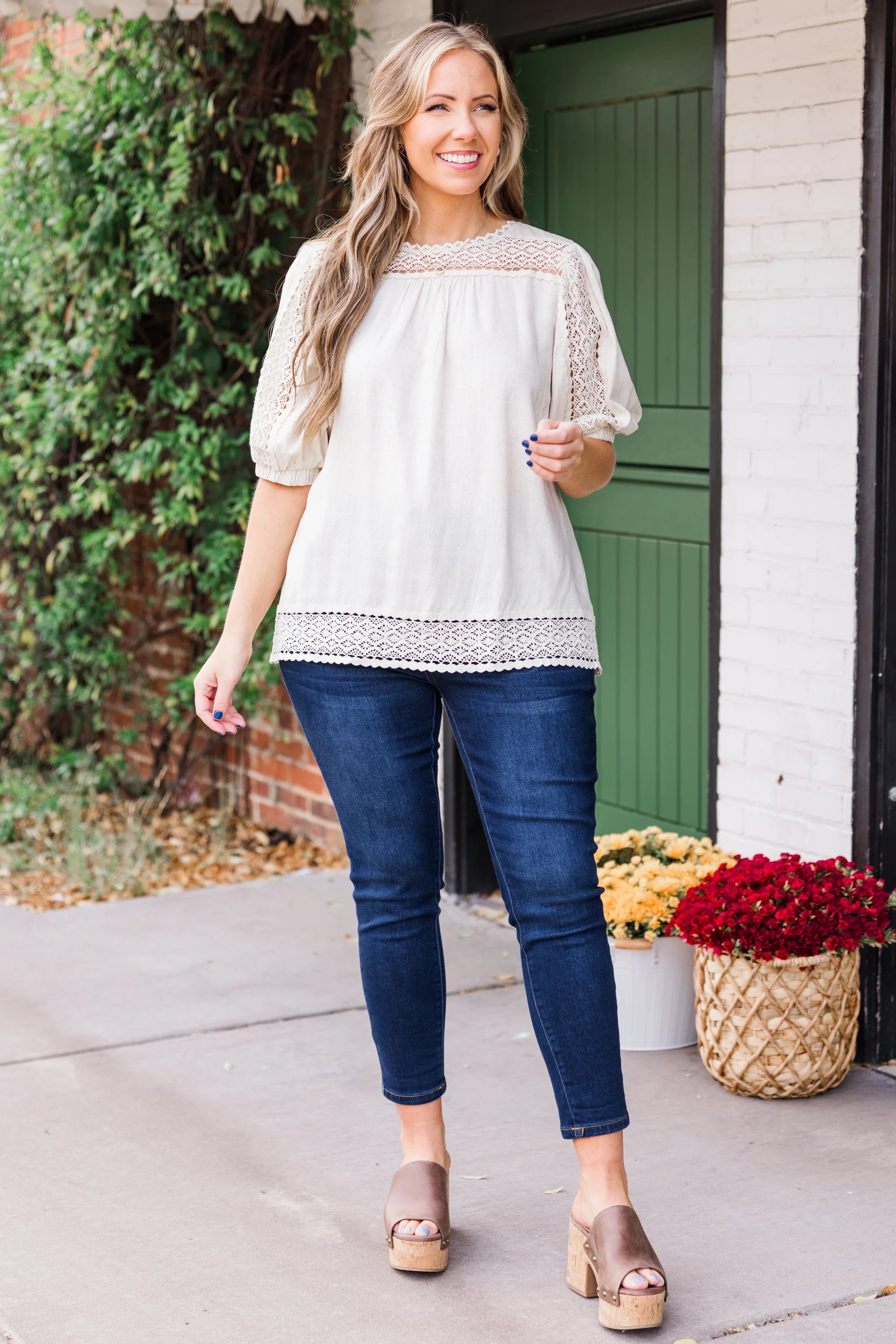 Thinking 'Bout Love Top, Oatmeal - Weilaico