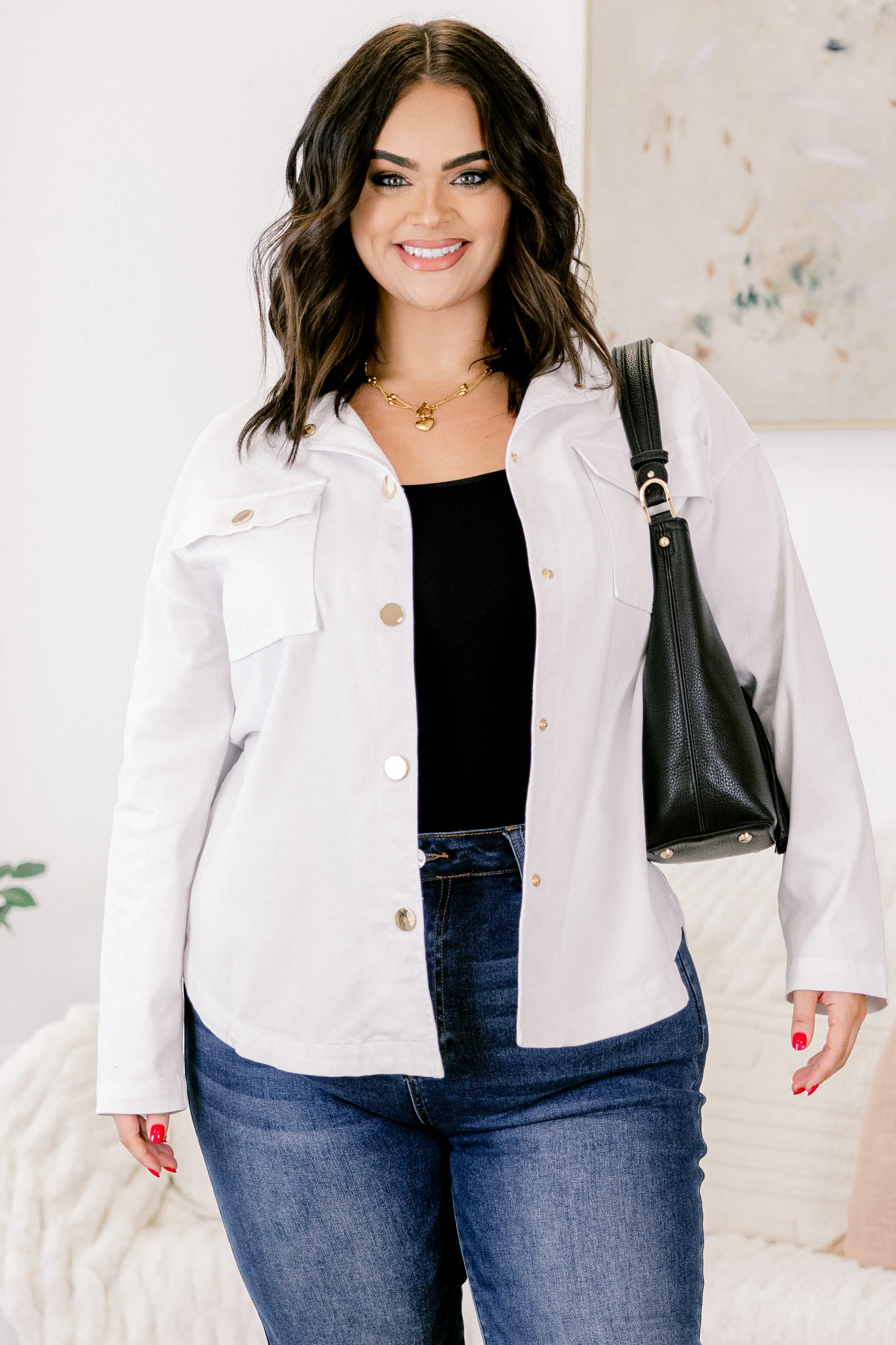 Always That Girl Jacket, White - Weilaico