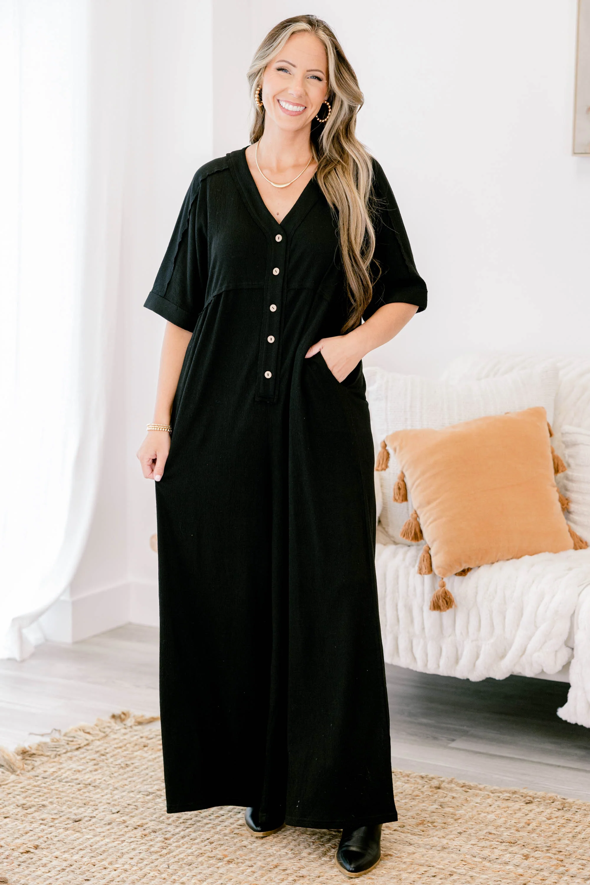 All Clear Jumpsuit, Black - Weilaico