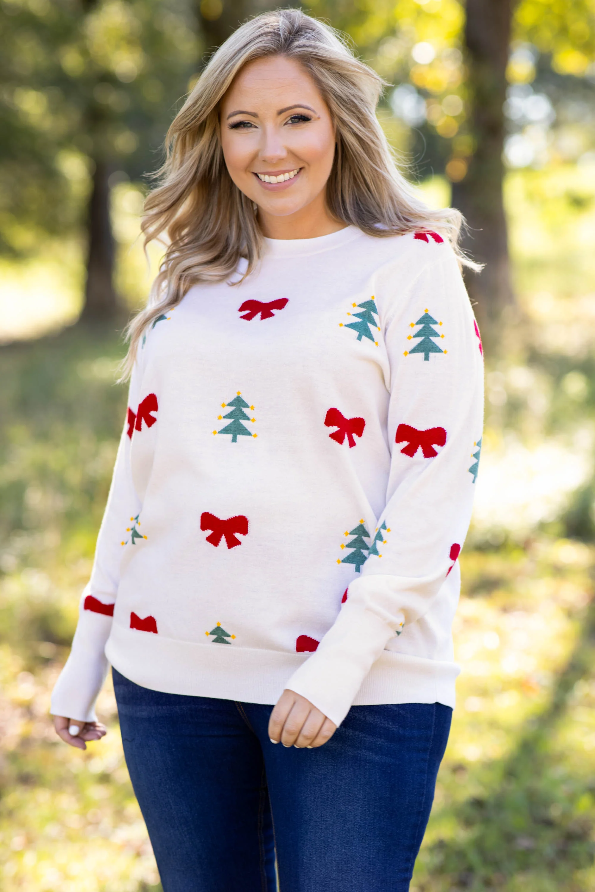 Wrapping Presents Sweater, Ivory - Weilaico