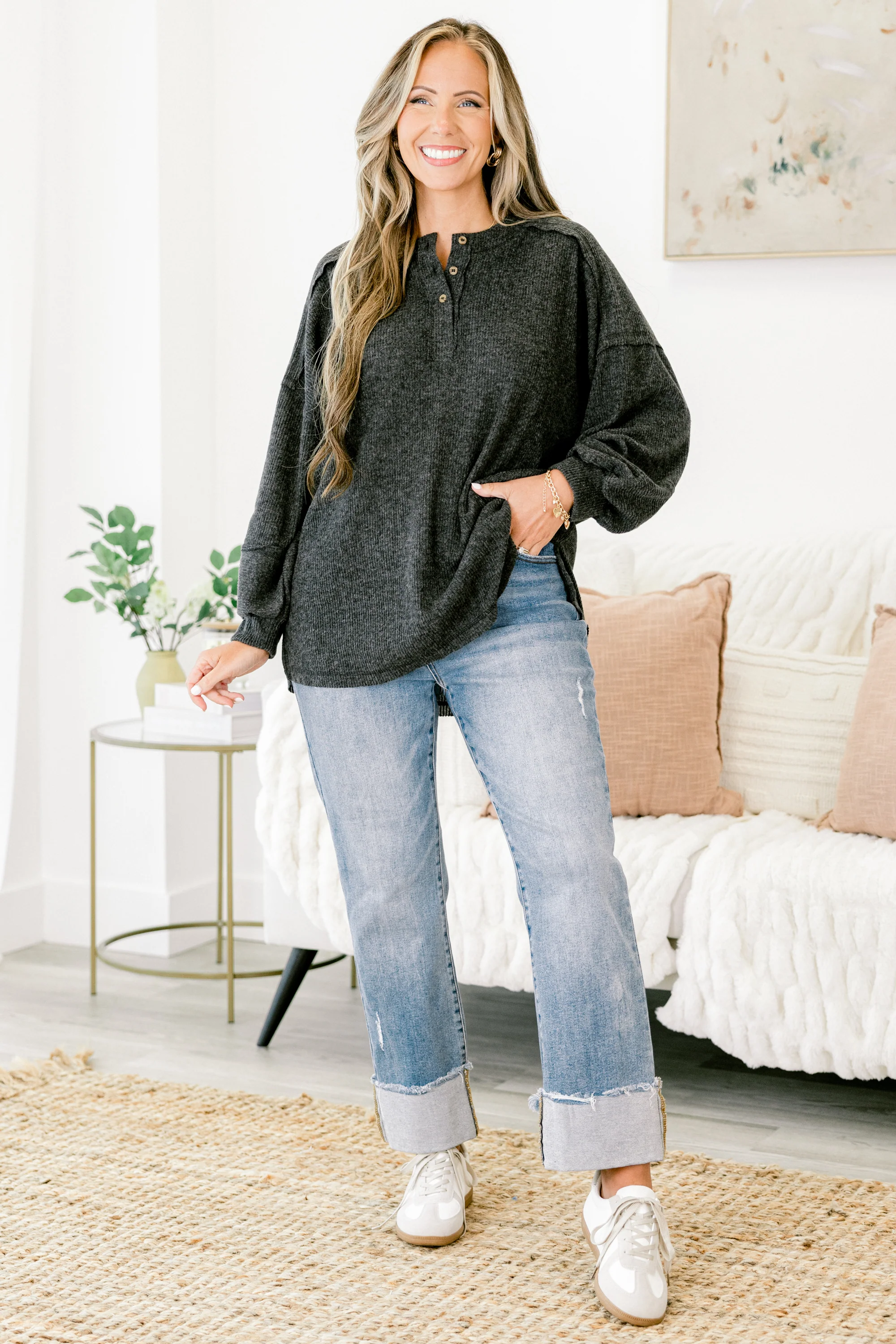 Chill Days Sweater, Black - Weilaico