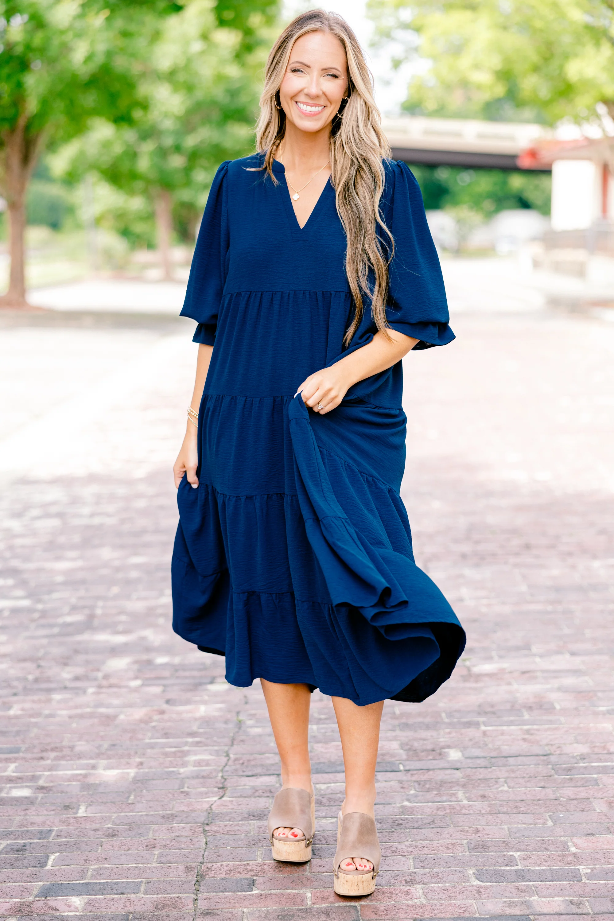 Simply The One Dress, Navy - Weilaico