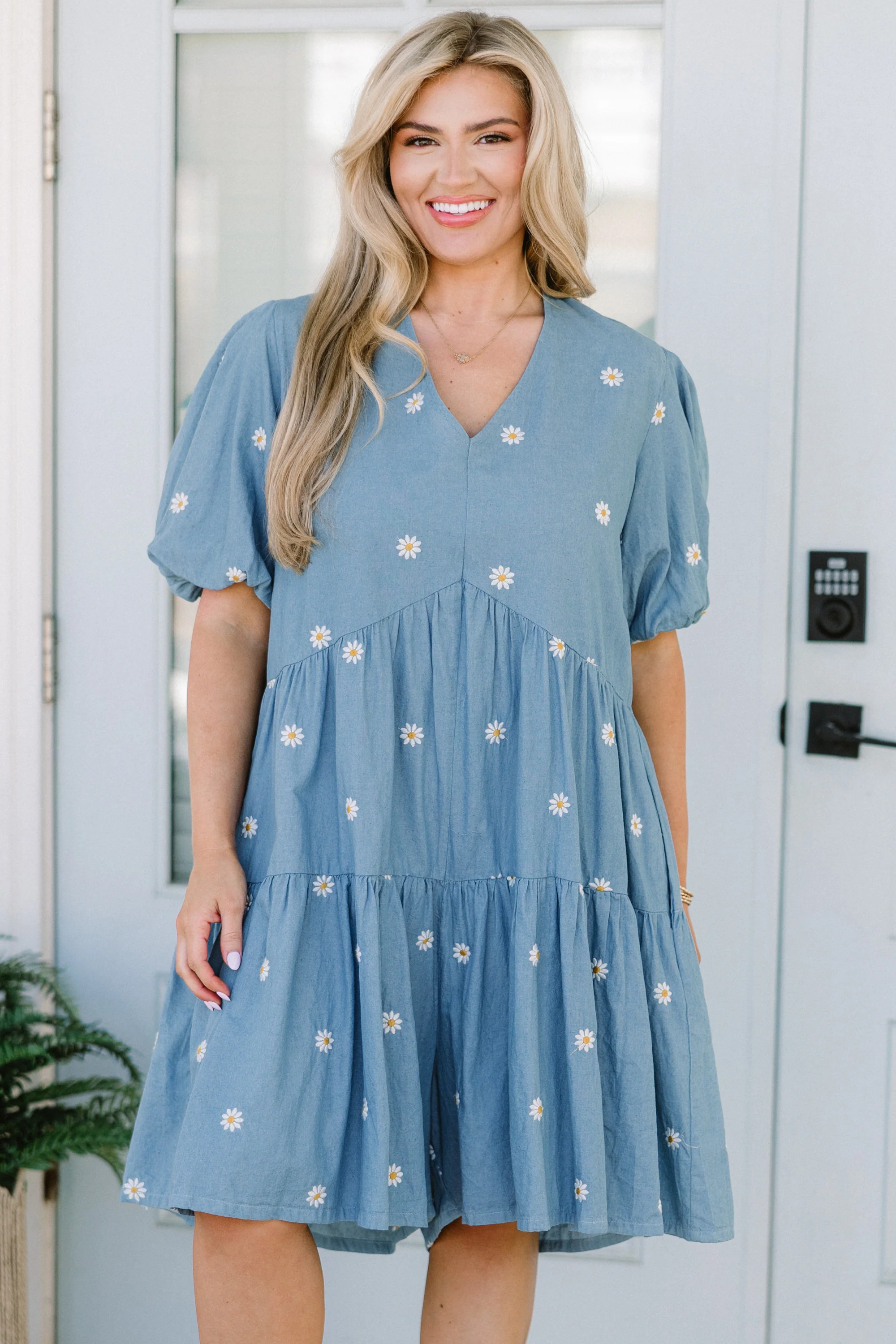 Hidden Reflections Romper, Denim Blue - Weilaico
