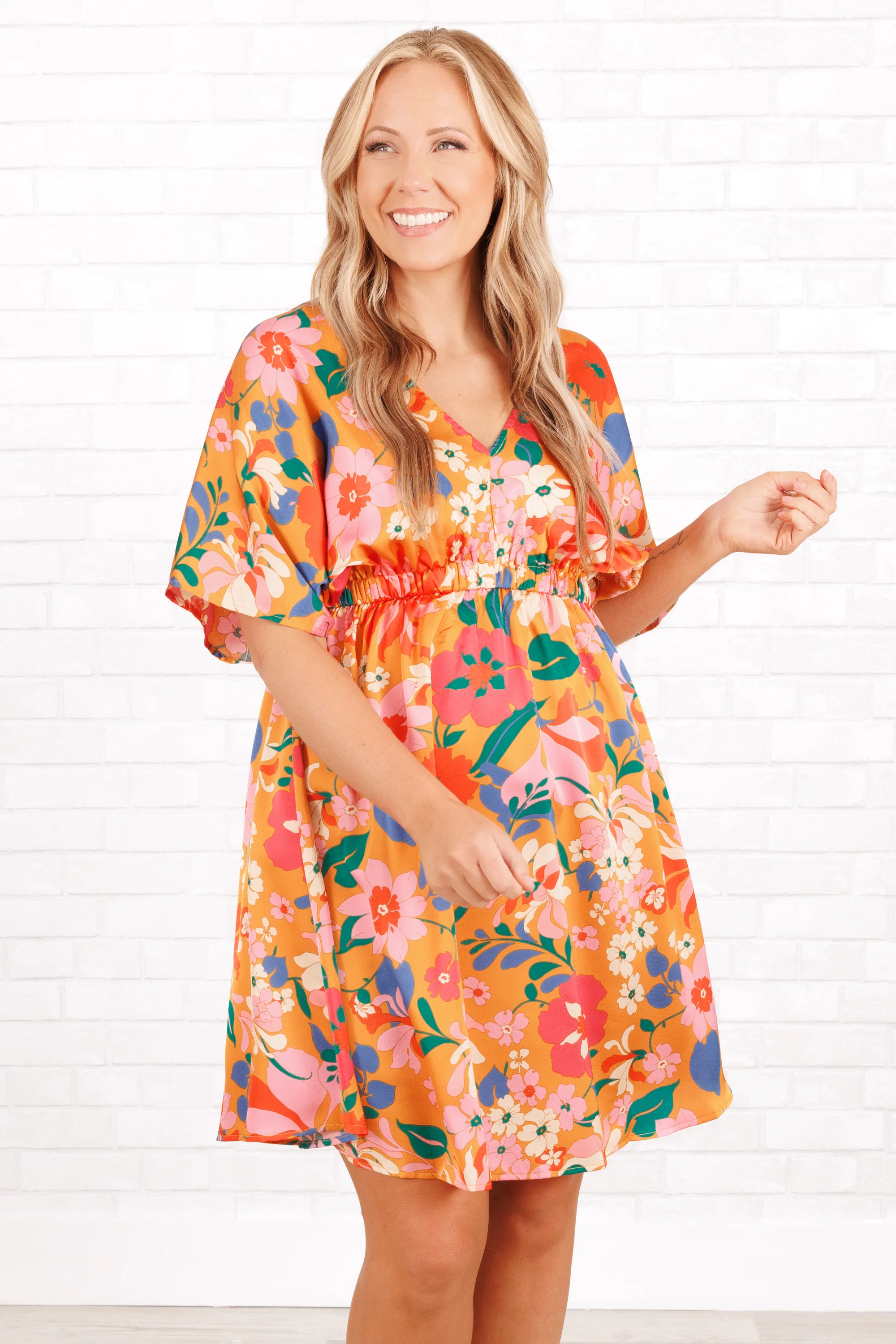 Laying In Your Arms Dress, Orange - Weilaico