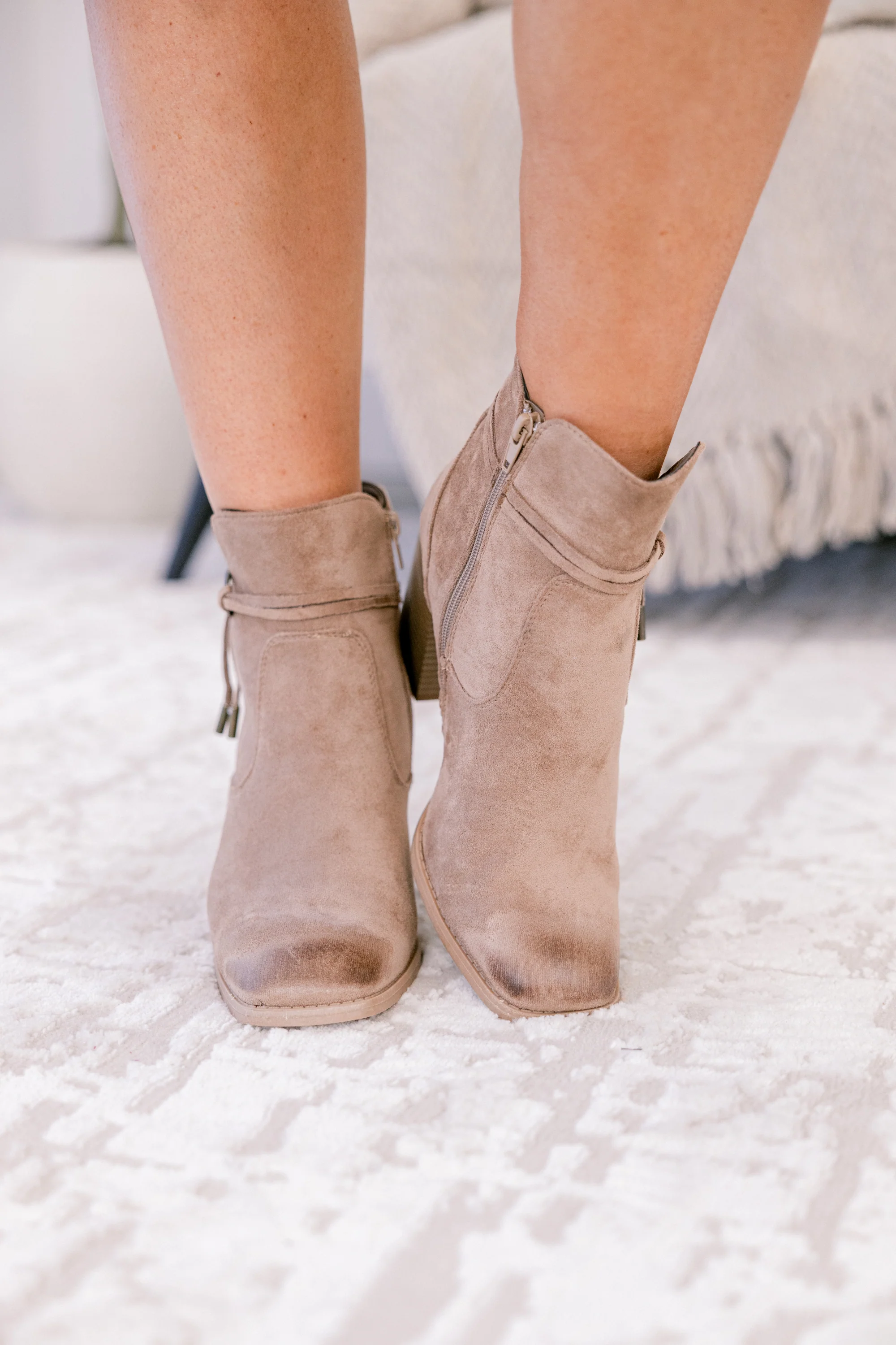 Get You Back Booties, Taupe - Weilaico