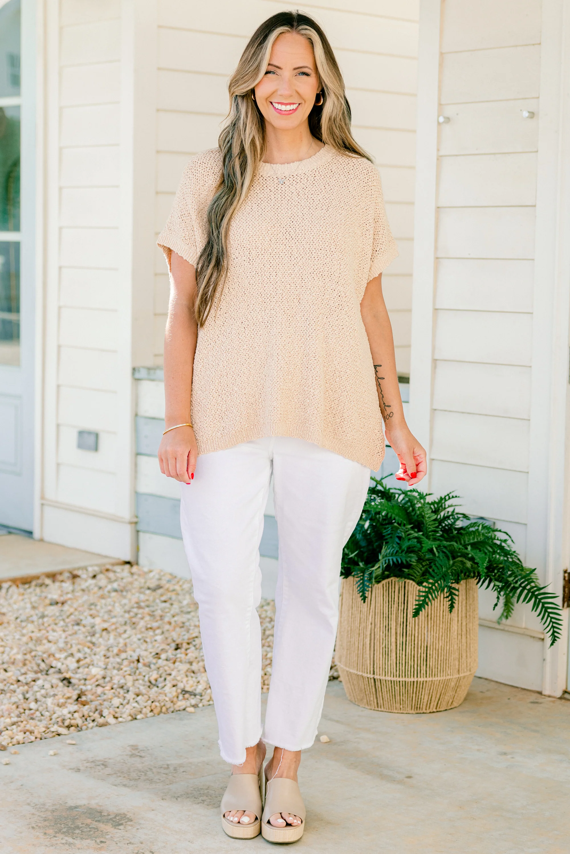 Apple Of My Eye Top, Khaki - Weilaico