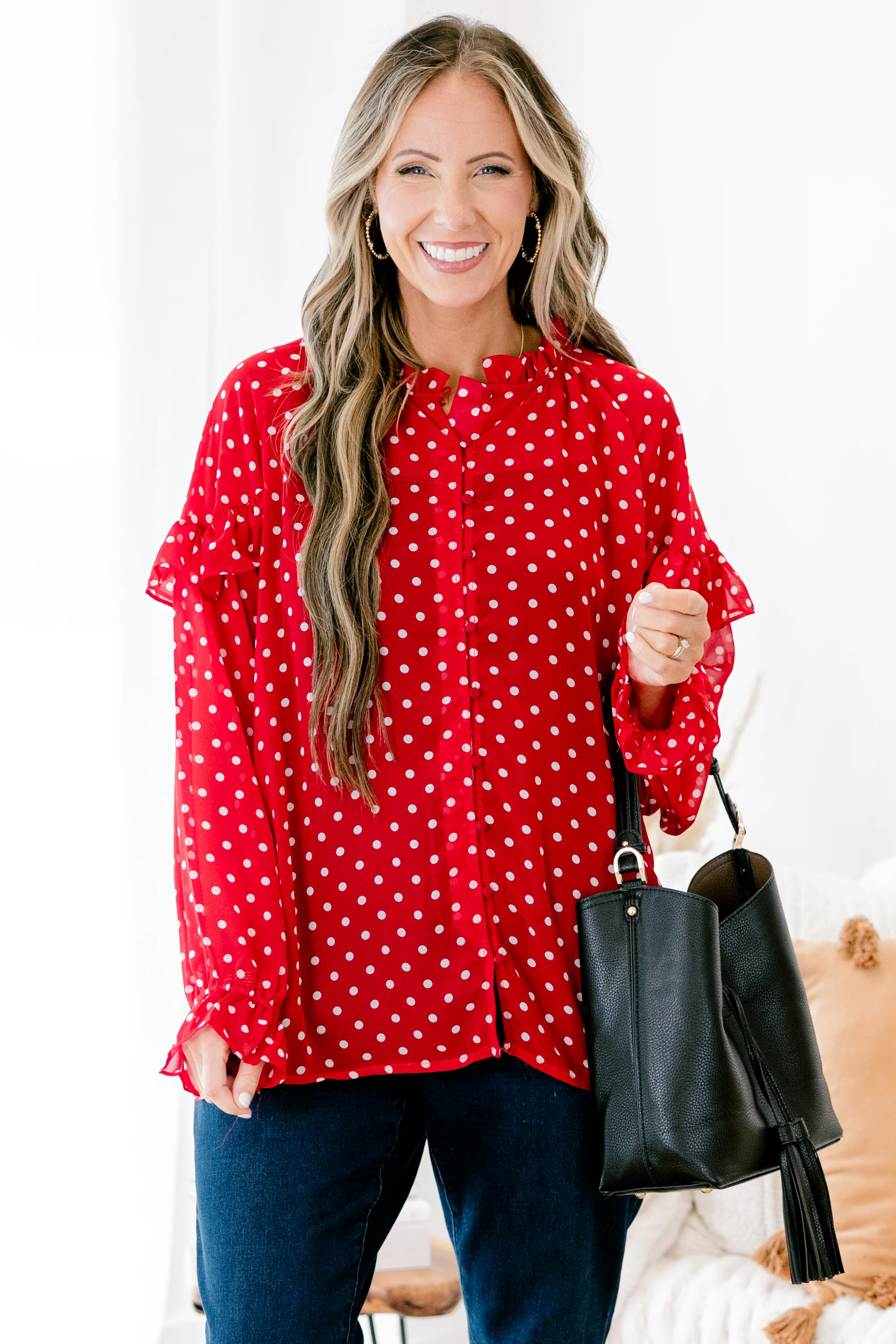 Happiness Is Homemade Top, Red - Weilaico