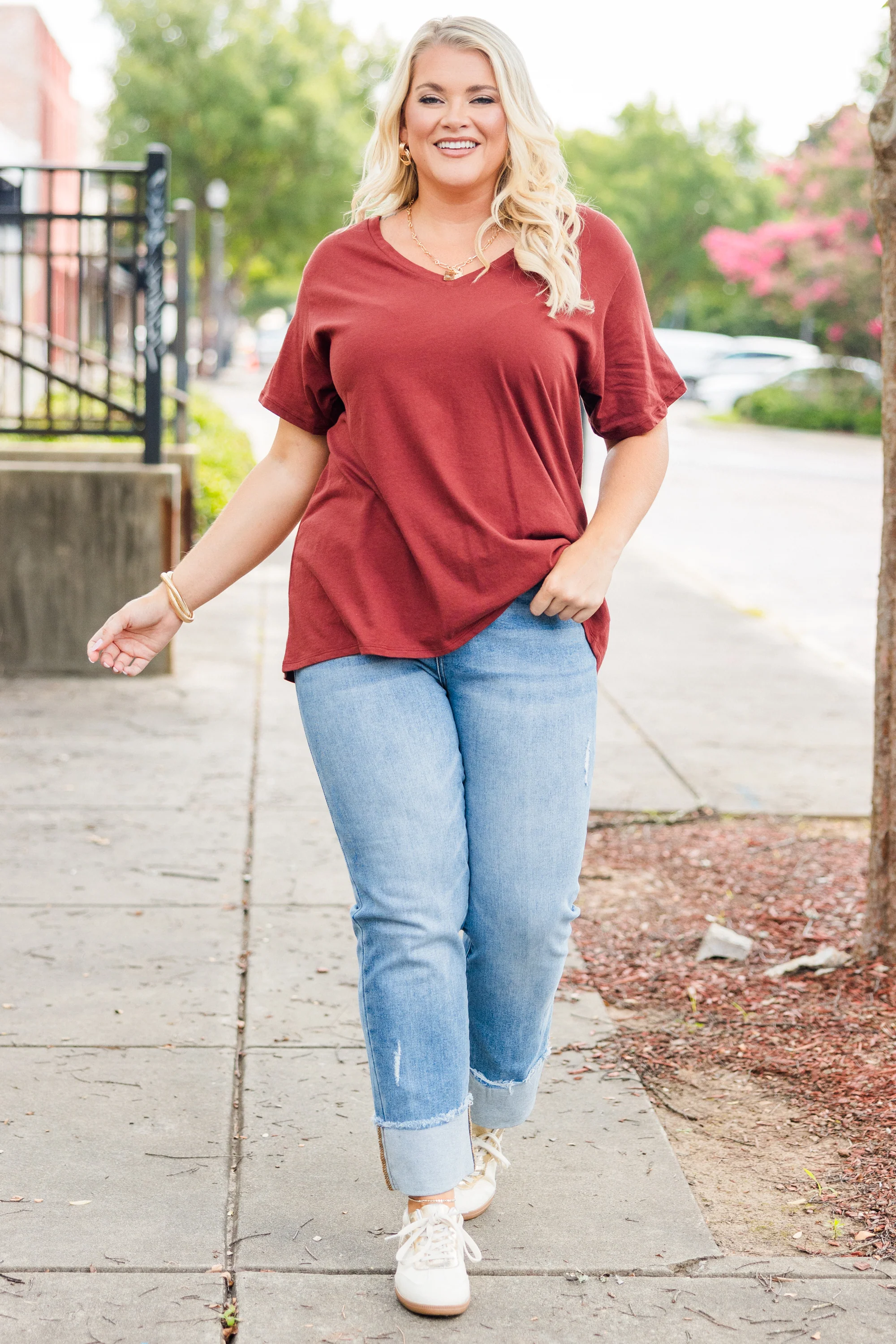 Bright Days Tee, Dark Rust - Weilaico