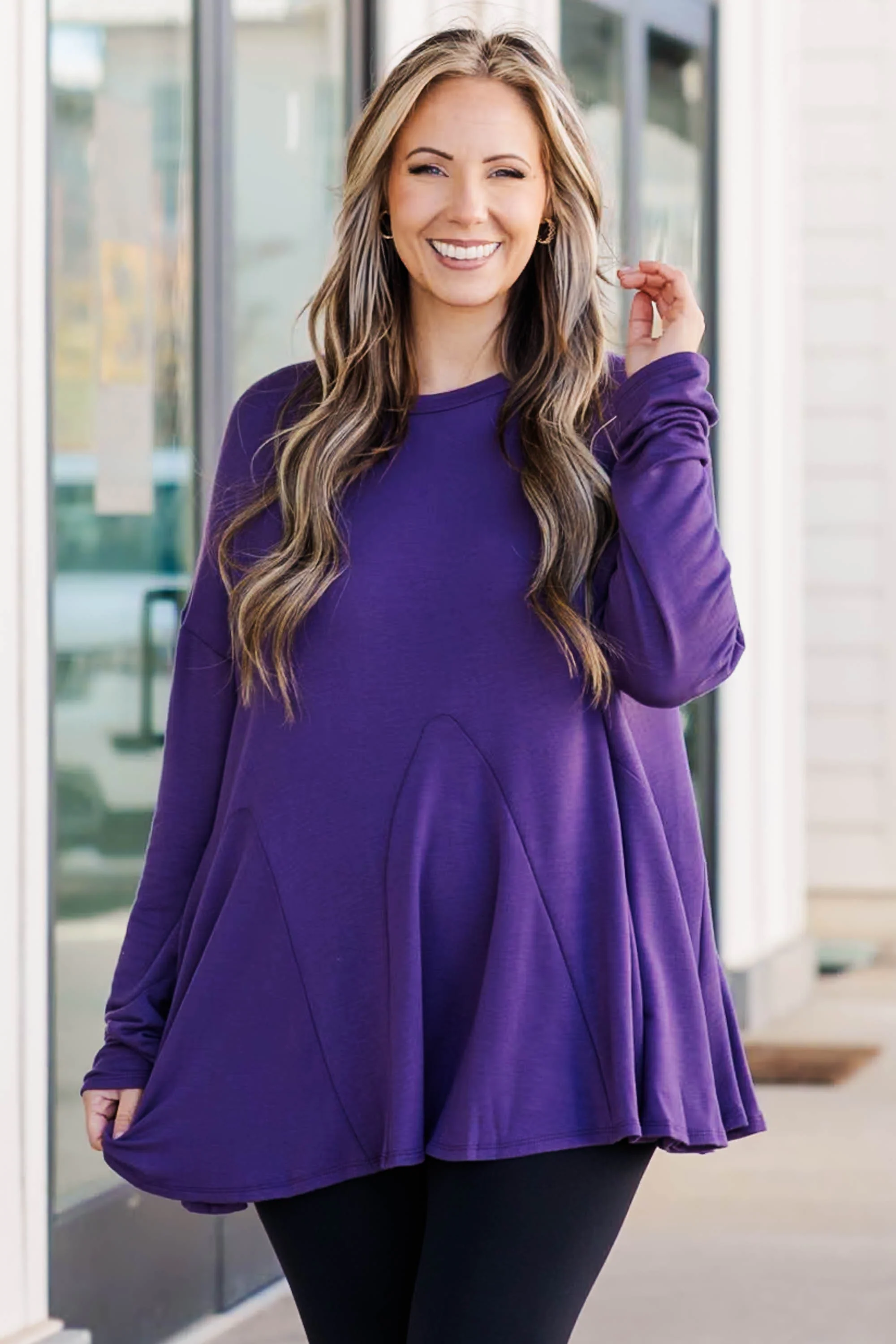 A Time For Change Top, Purple - Weilaico